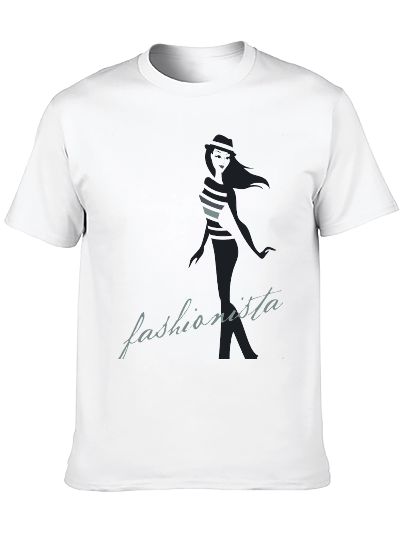 Fashionista Graphic Tee - Stylish Black T-Shirt
