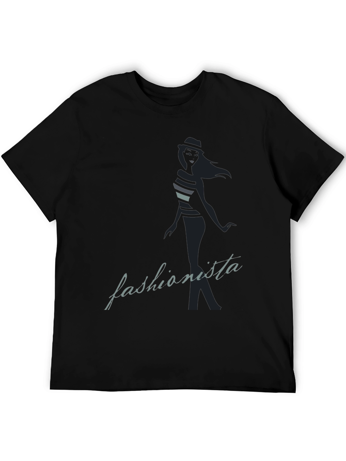Fashionista Graphic Tee - Stylish Black T-Shirt