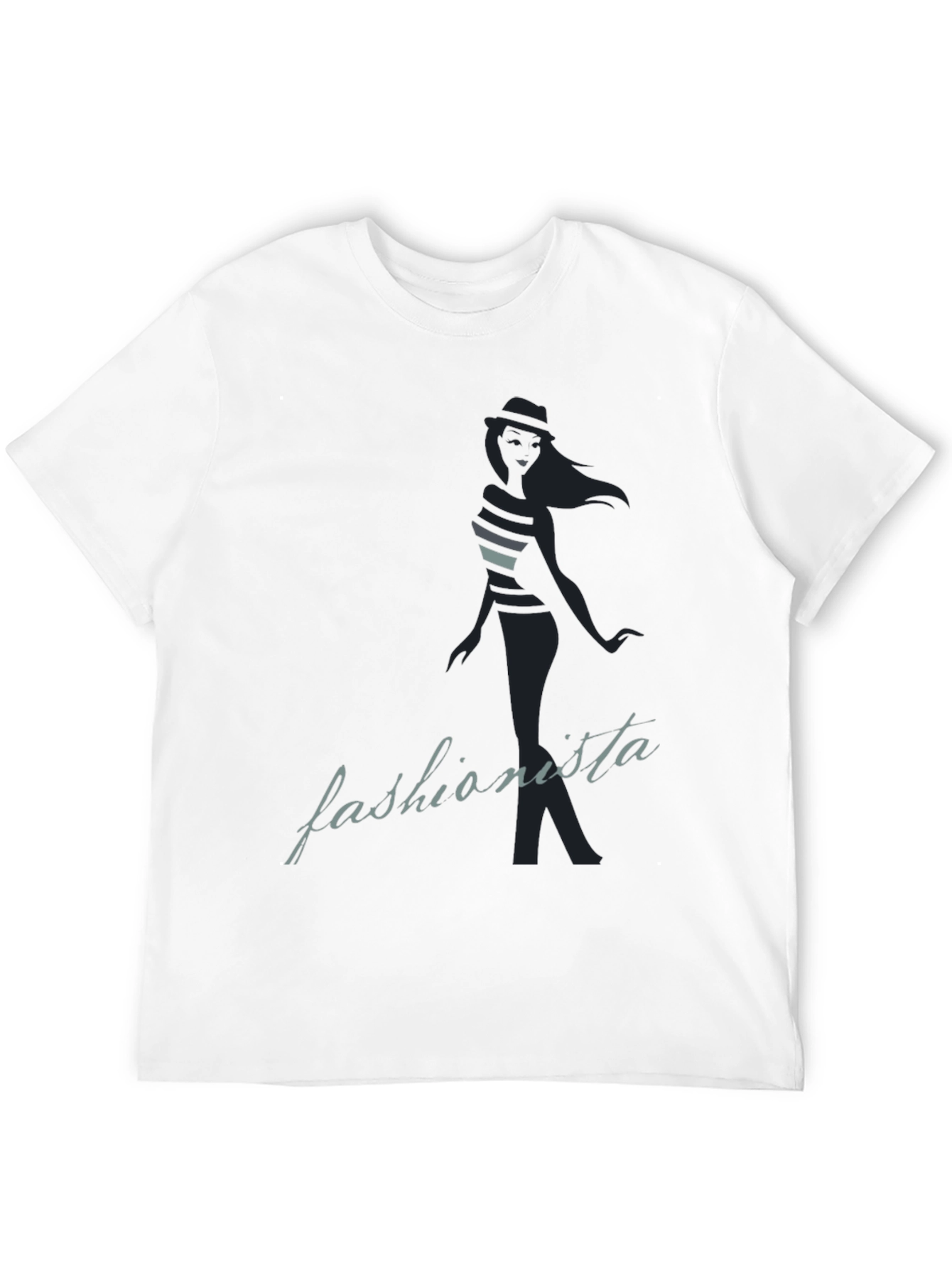 Fashionista Graphic Tee - Stylish Black T-Shirt