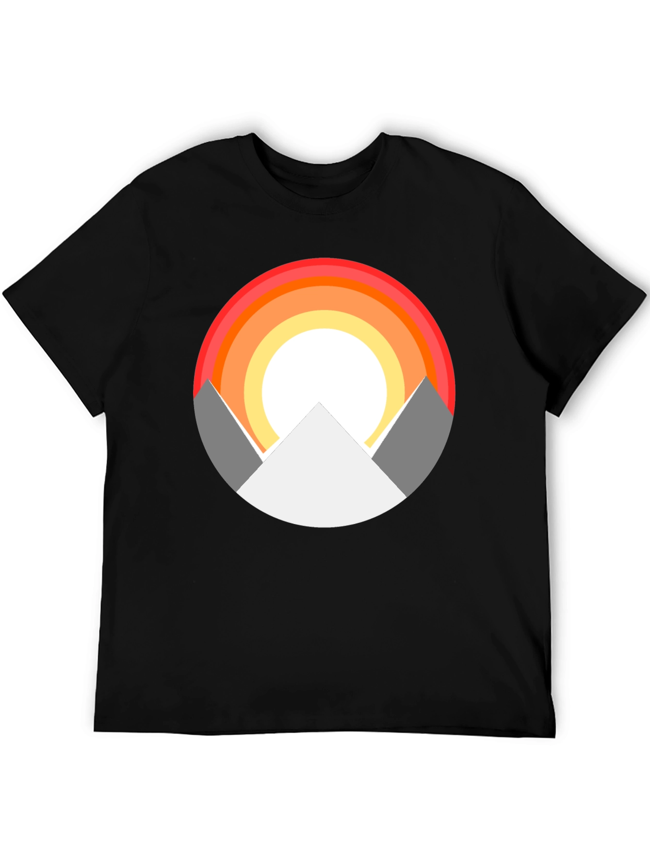 Mountain Sunset Graphic Tee - Stylish Black T-Shirt