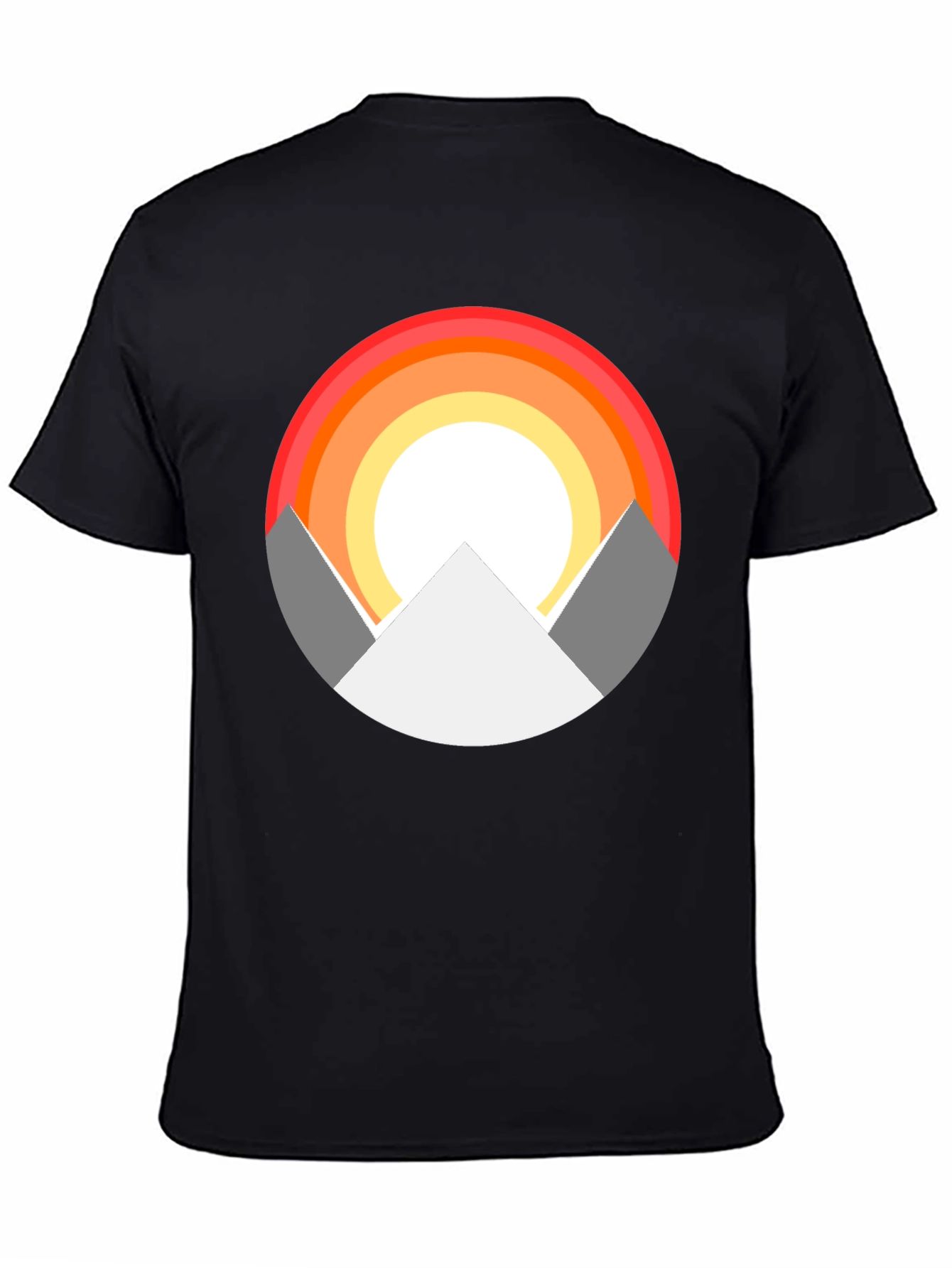 Mountain Sunset Graphic Tee - Stylish Black T-Shirt