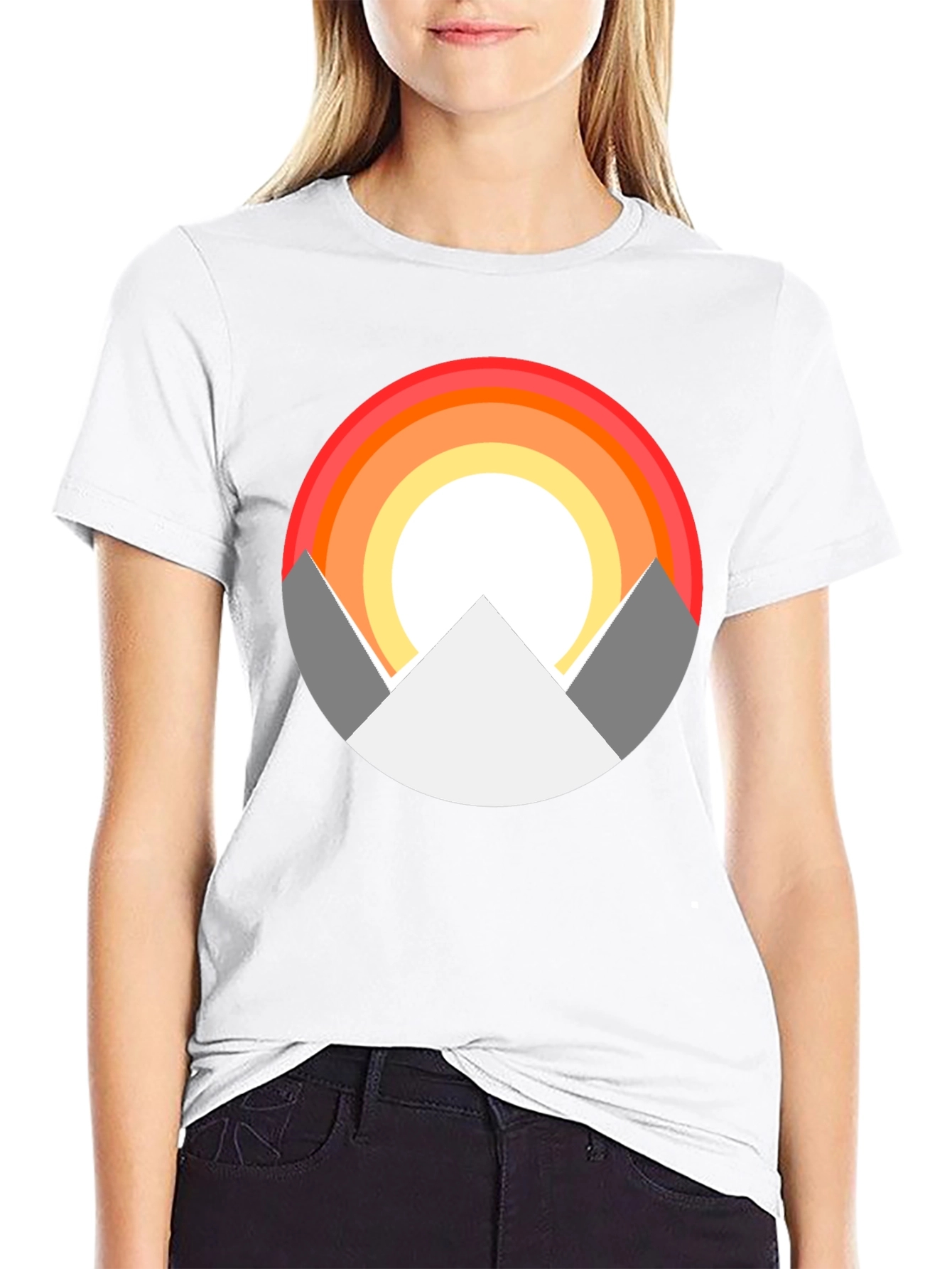 Mountain Sunset Graphic Tee - Stylish Black T-Shirt