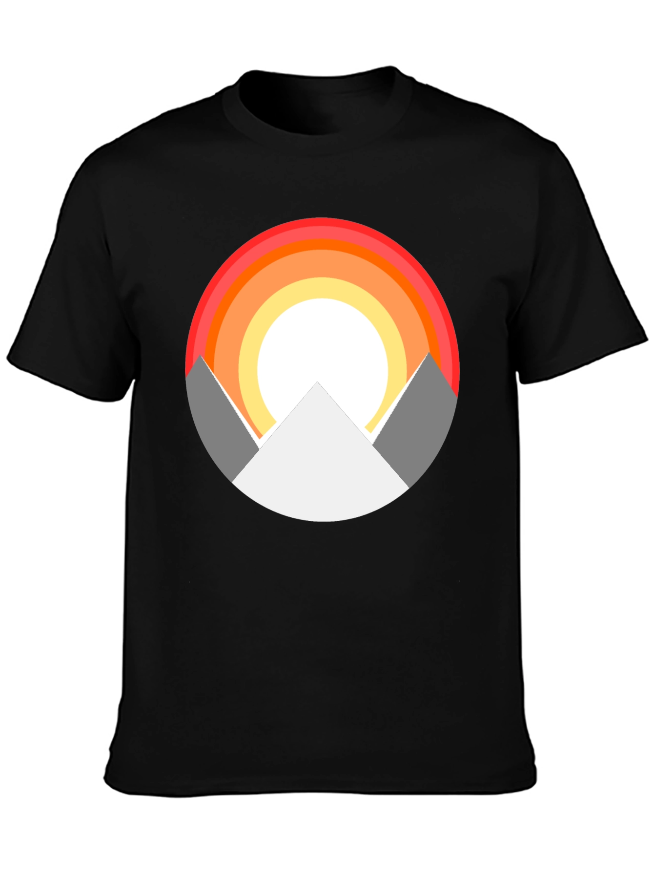 Mountain Sunset Graphic Tee - Stylish Black T-Shirt