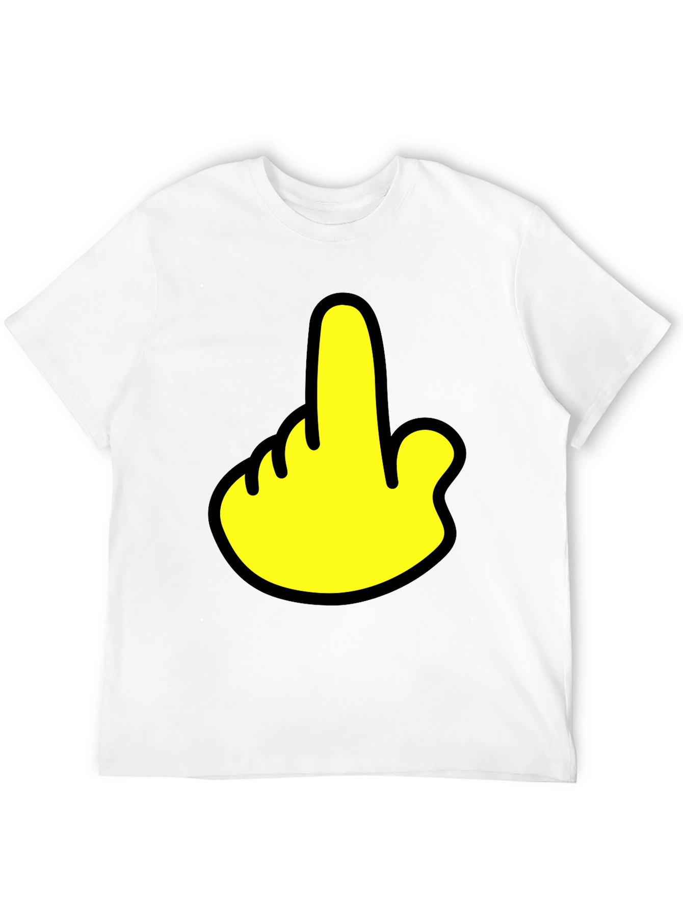 Humorous Gesture Graphic T-Shirt - Casual Black Tee