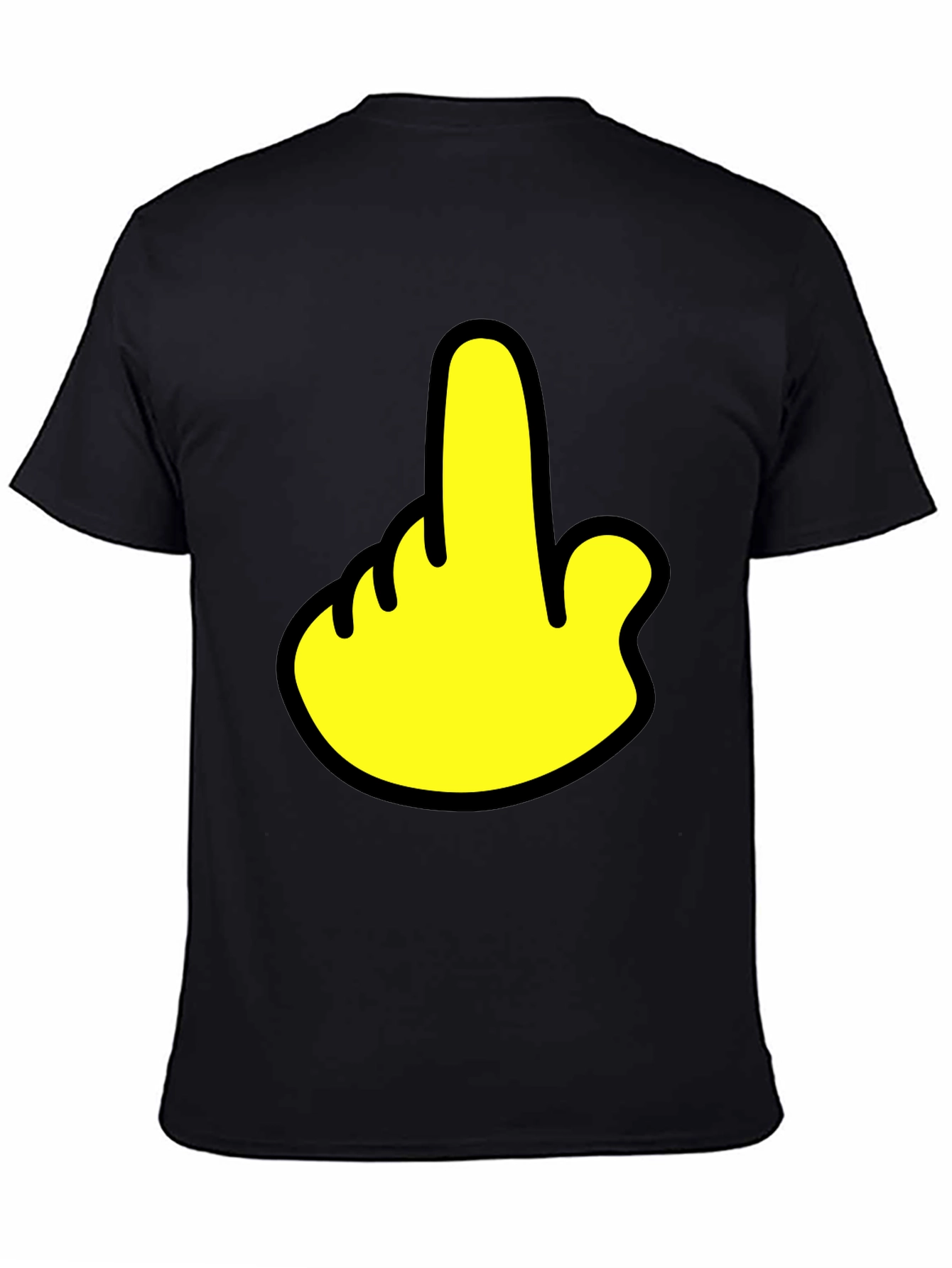 Humorous Gesture Graphic T-Shirt - Casual Black Tee