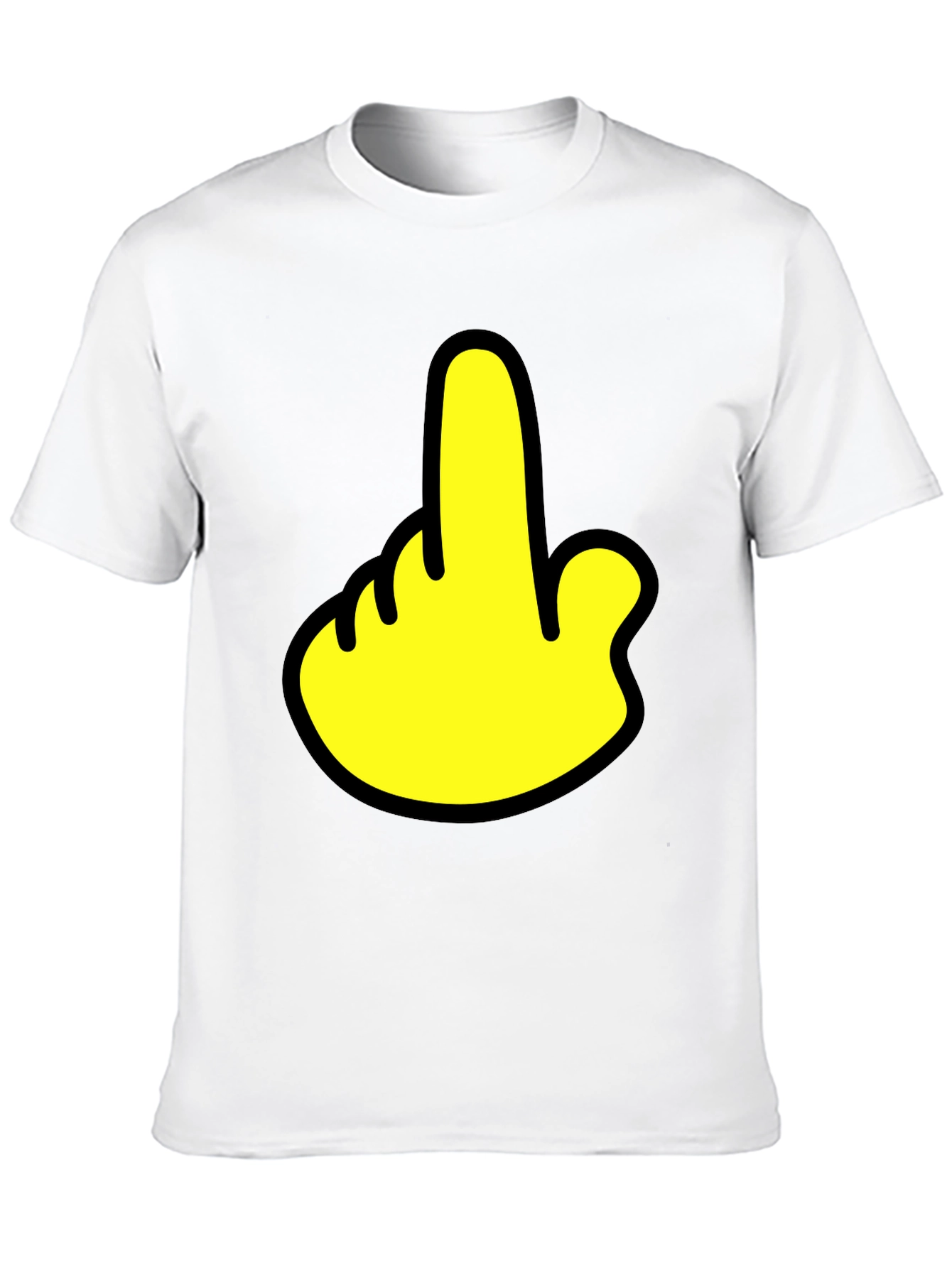 Humorous Gesture Graphic T-Shirt - Casual Black Tee