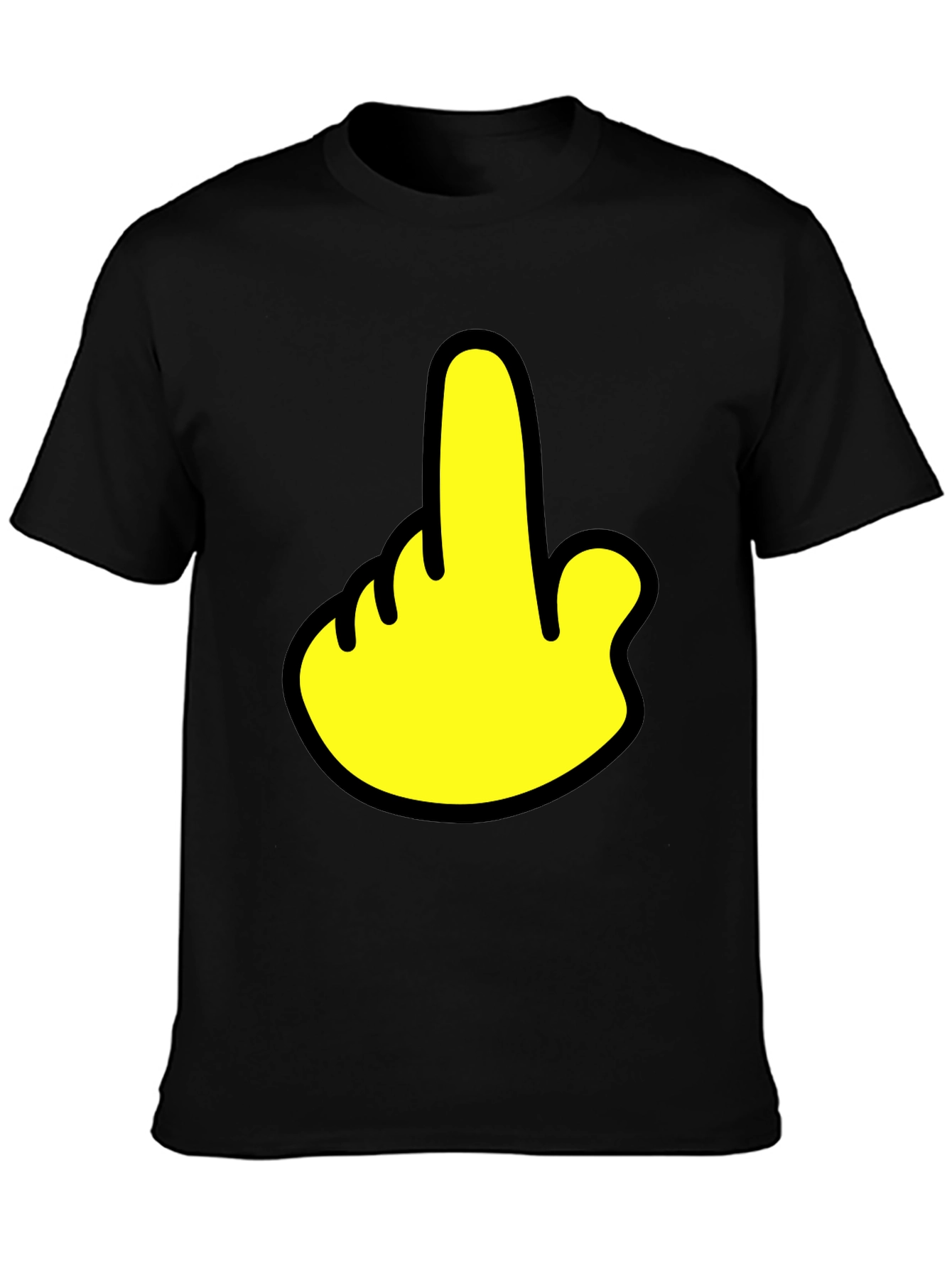 Humorous Gesture Graphic T-Shirt - Casual Black Tee