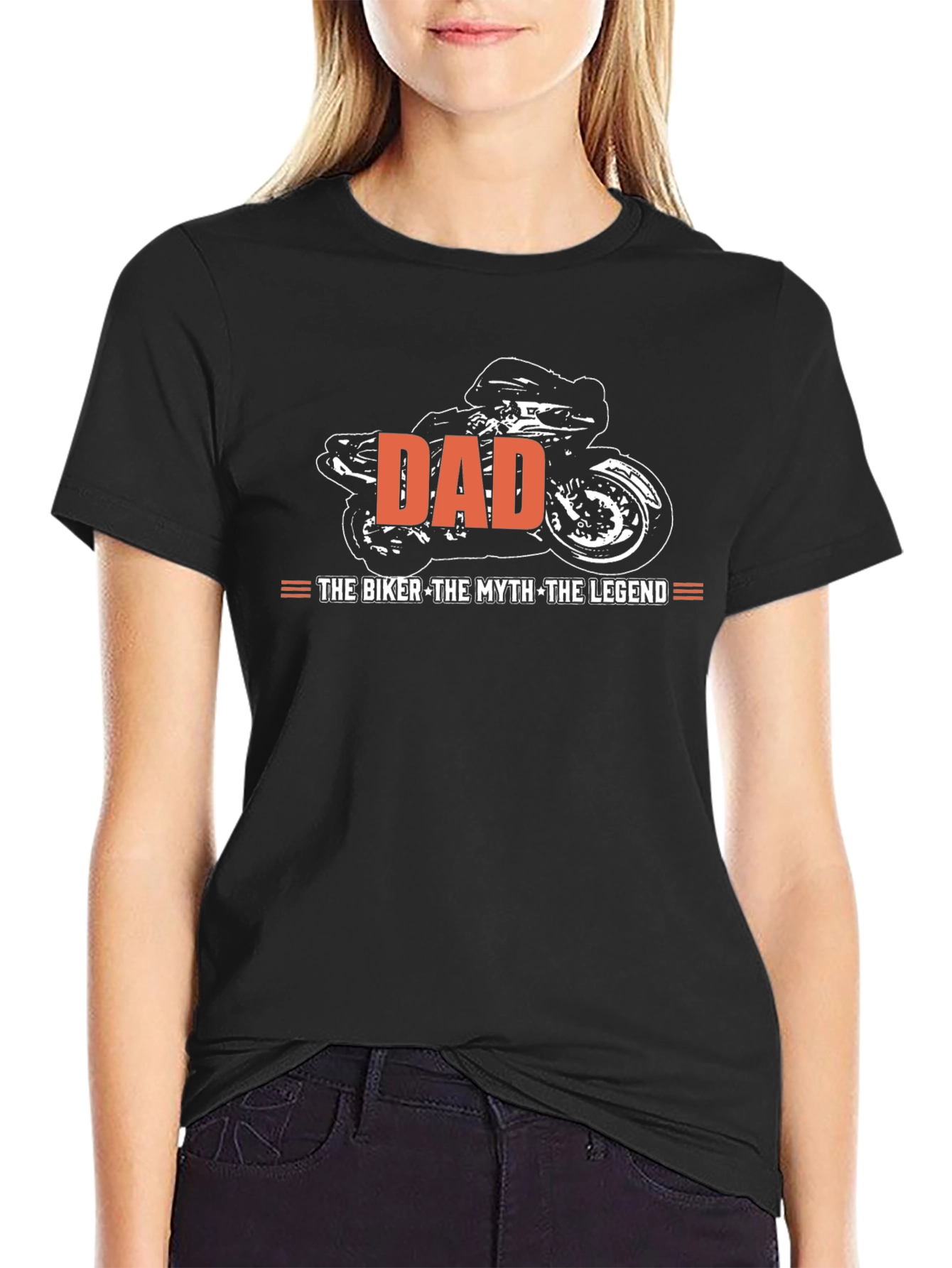 Dad Biker Legend Graphic Tee - Black