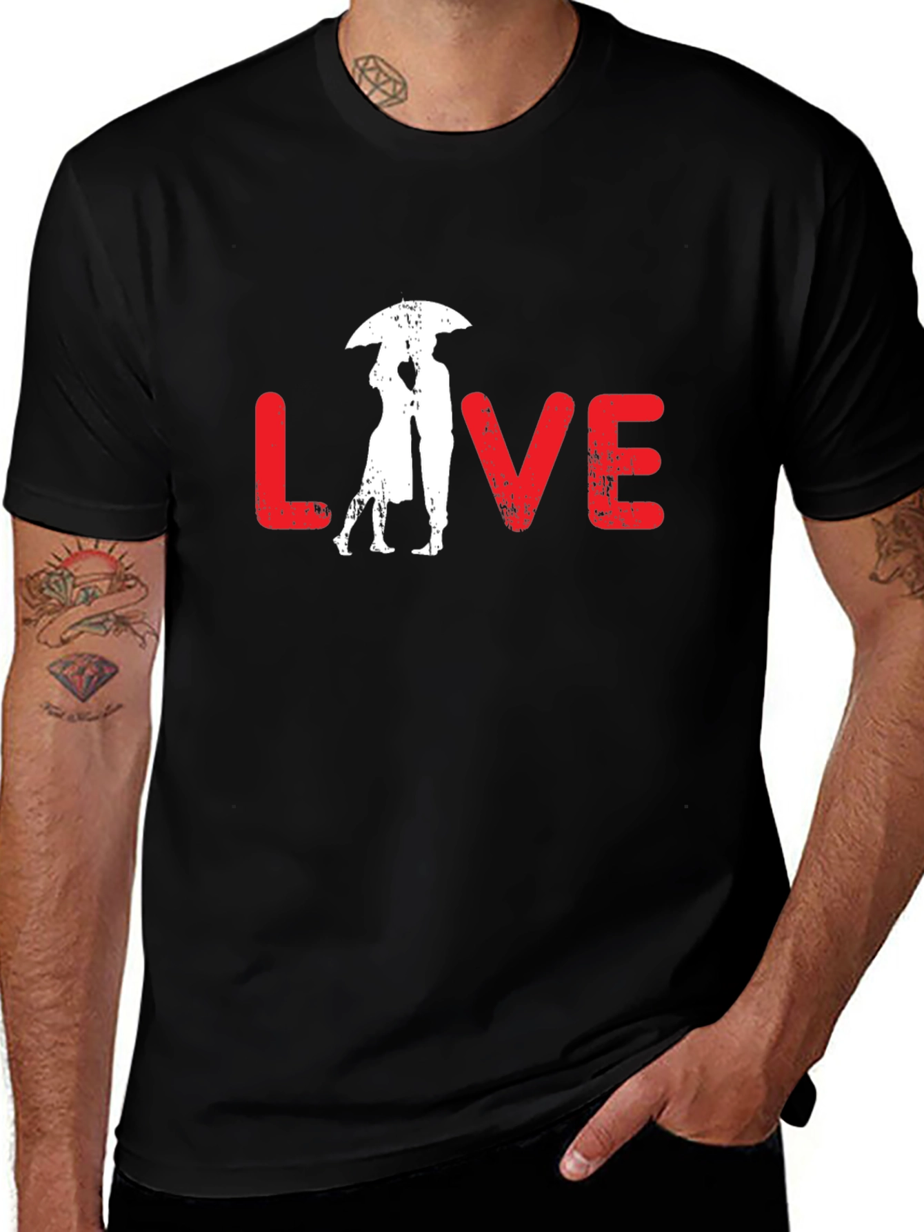 Love Umbrella Graphic Tee - Black