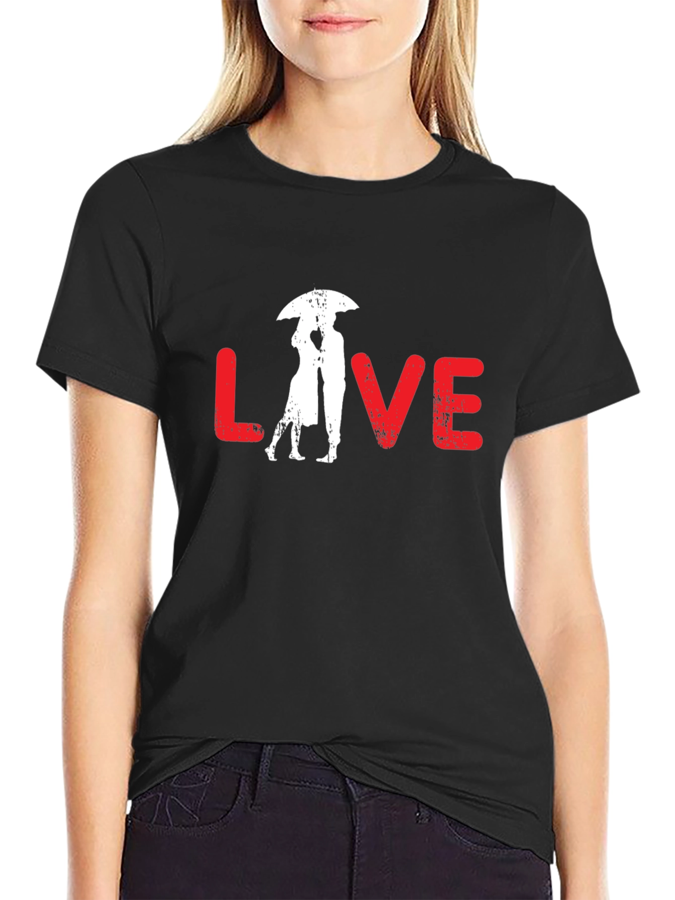 Love Umbrella Graphic Tee - Black