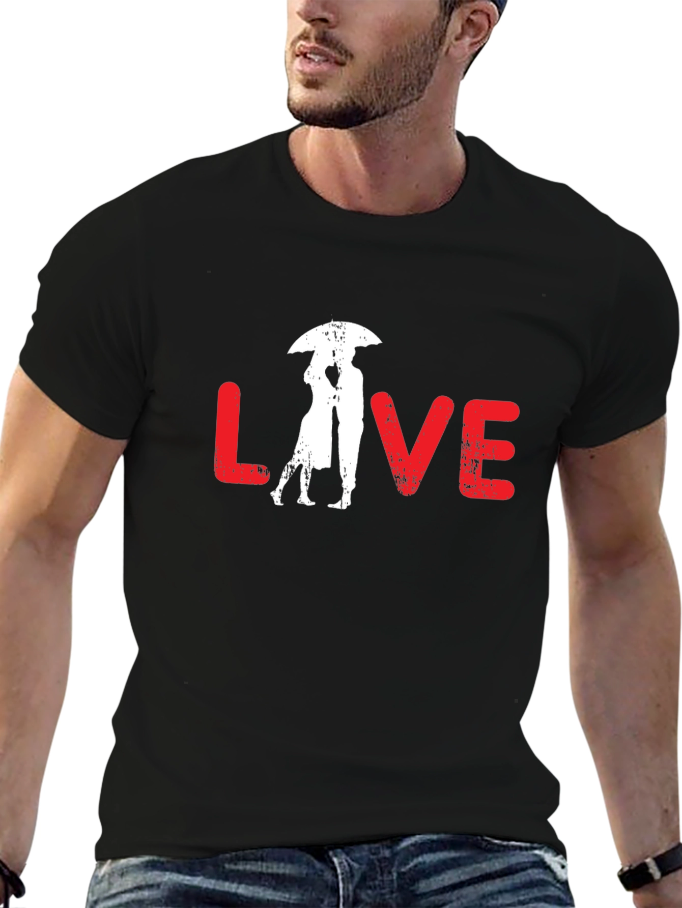 Love Umbrella Graphic Tee - Black