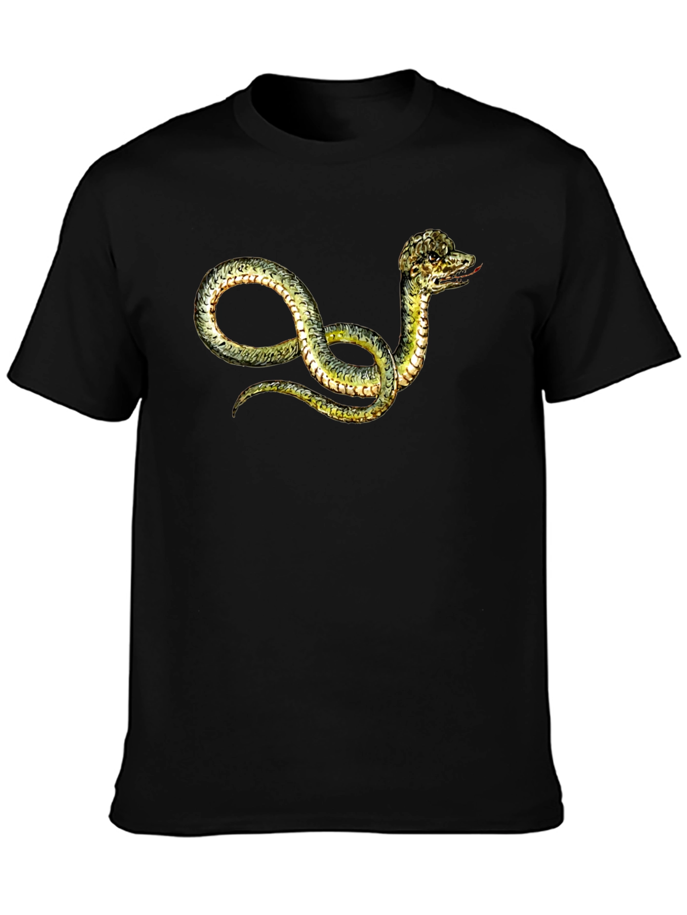 Snake Print Black T-Shirt
