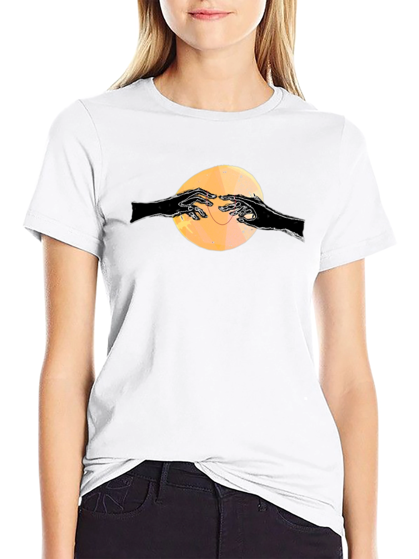Graphic Tee - Reaching Hands on Black