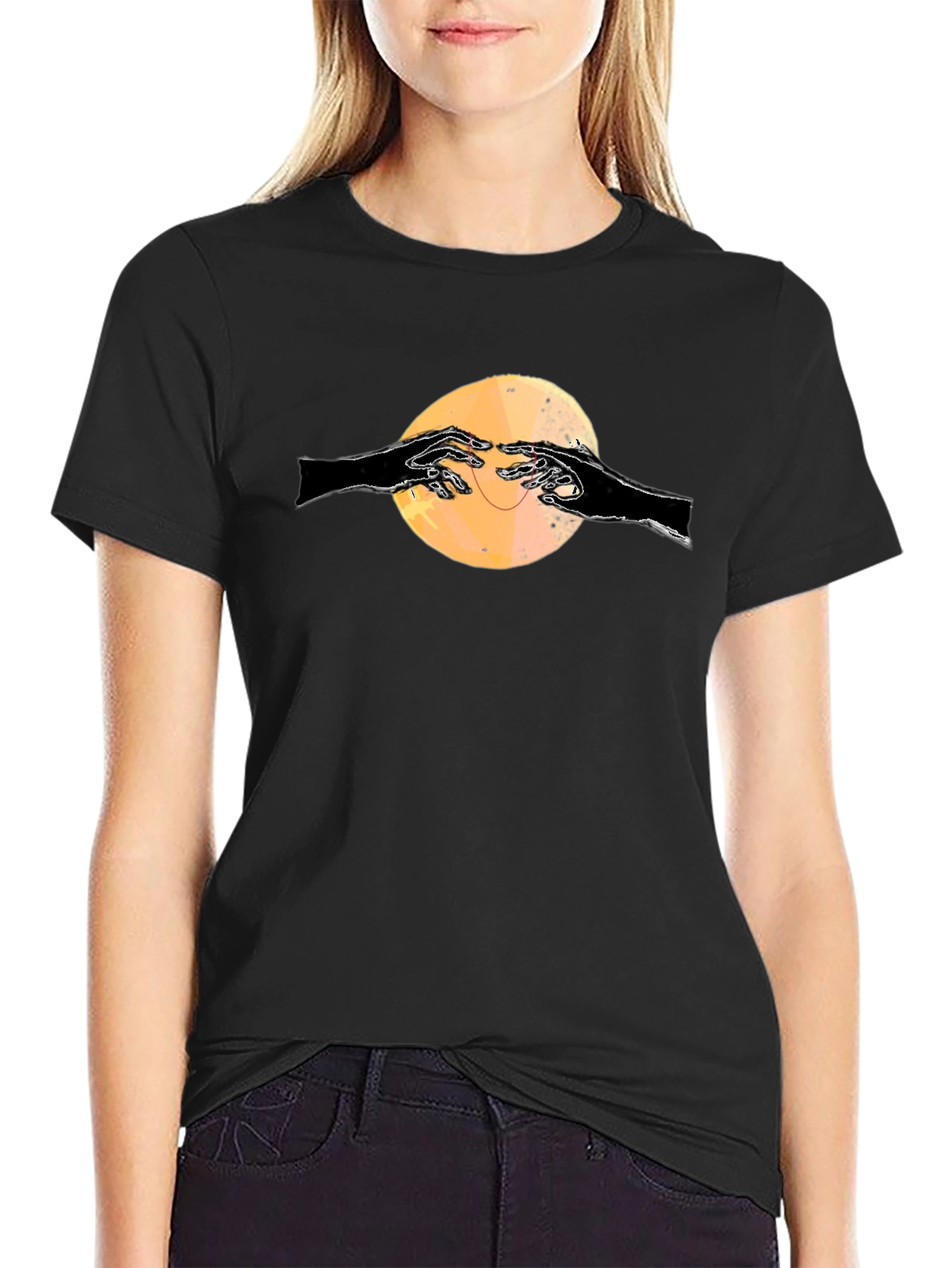 Graphic Tee - Reaching Hands on Black