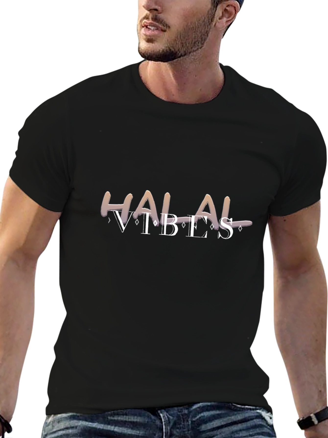 Halal Vibes Black T-Shirt - Casual Style
