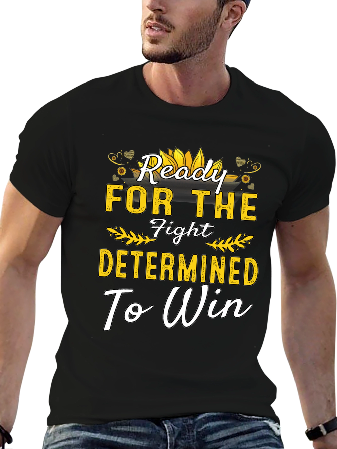 Ready For The Fight Motivational Black T-Shirt