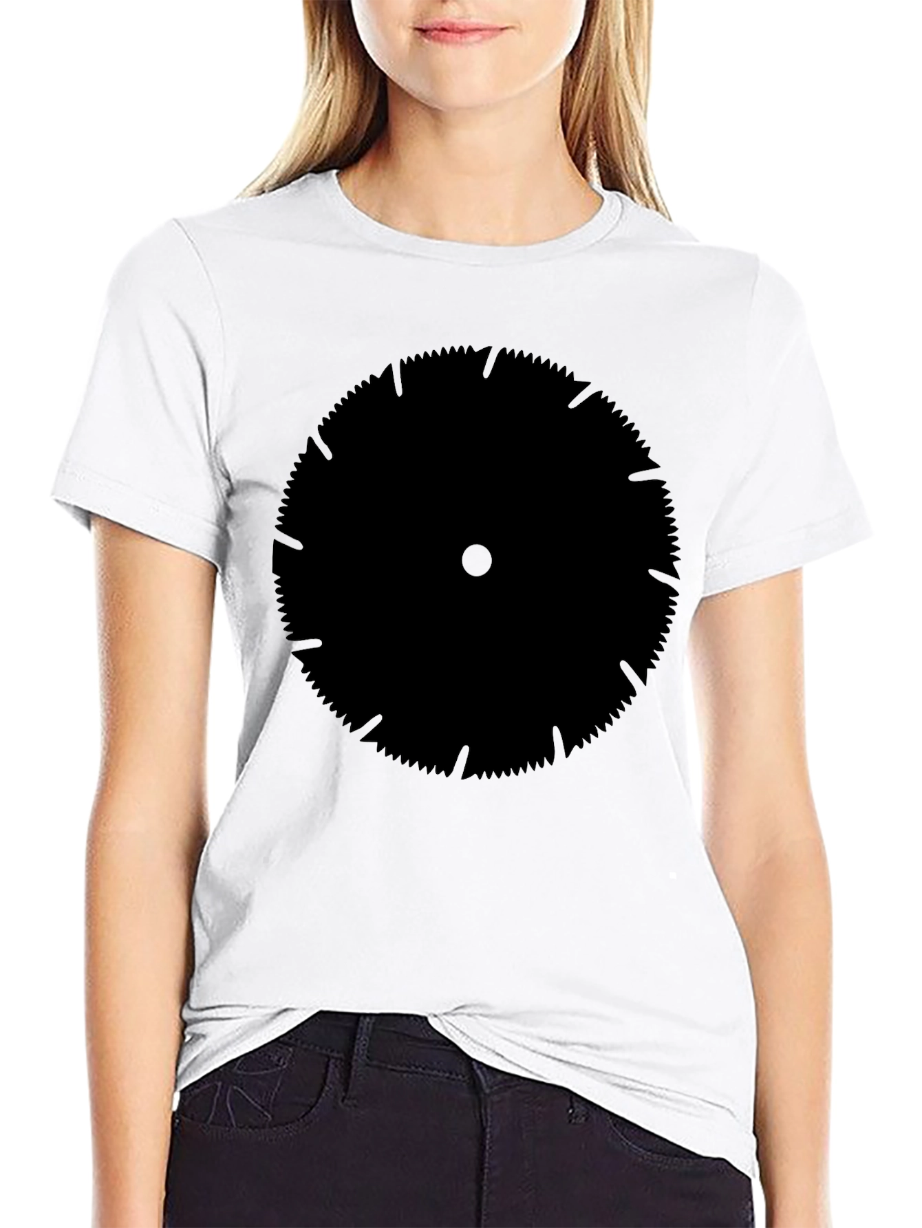 Saw Blade Graphic Tee - Bold Black Print