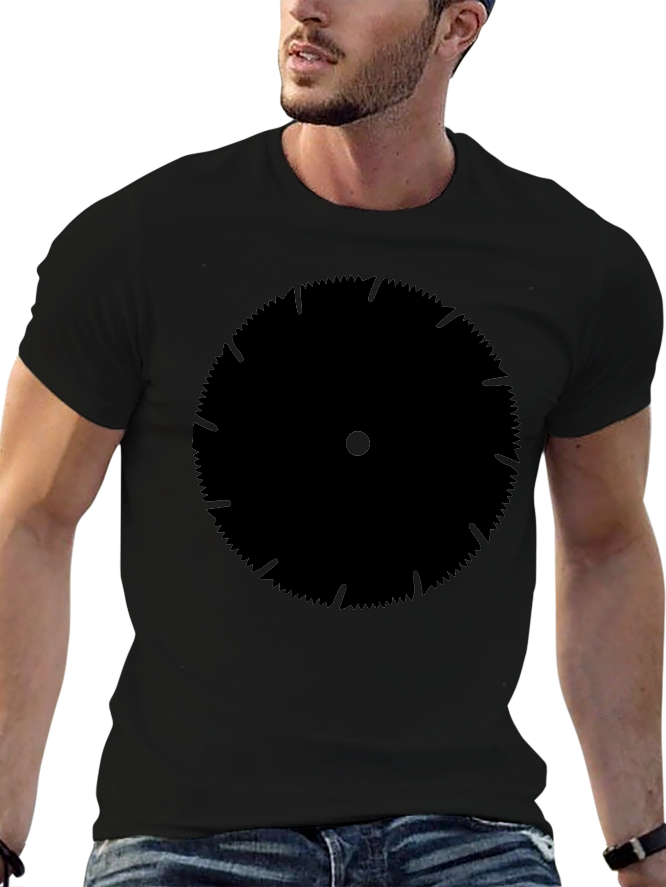 Saw Blade Graphic Tee - Bold Black Print
