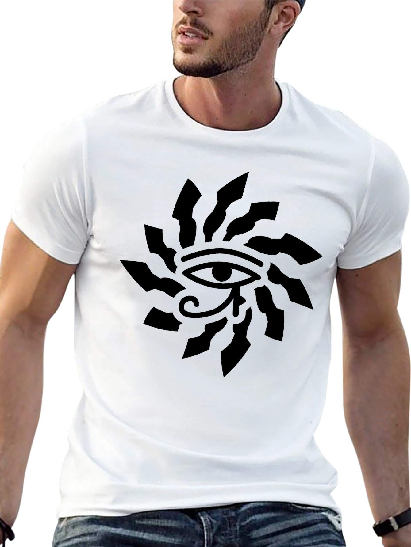 Eye of Ra Graphic T-Shirt - Black Cotton Blend