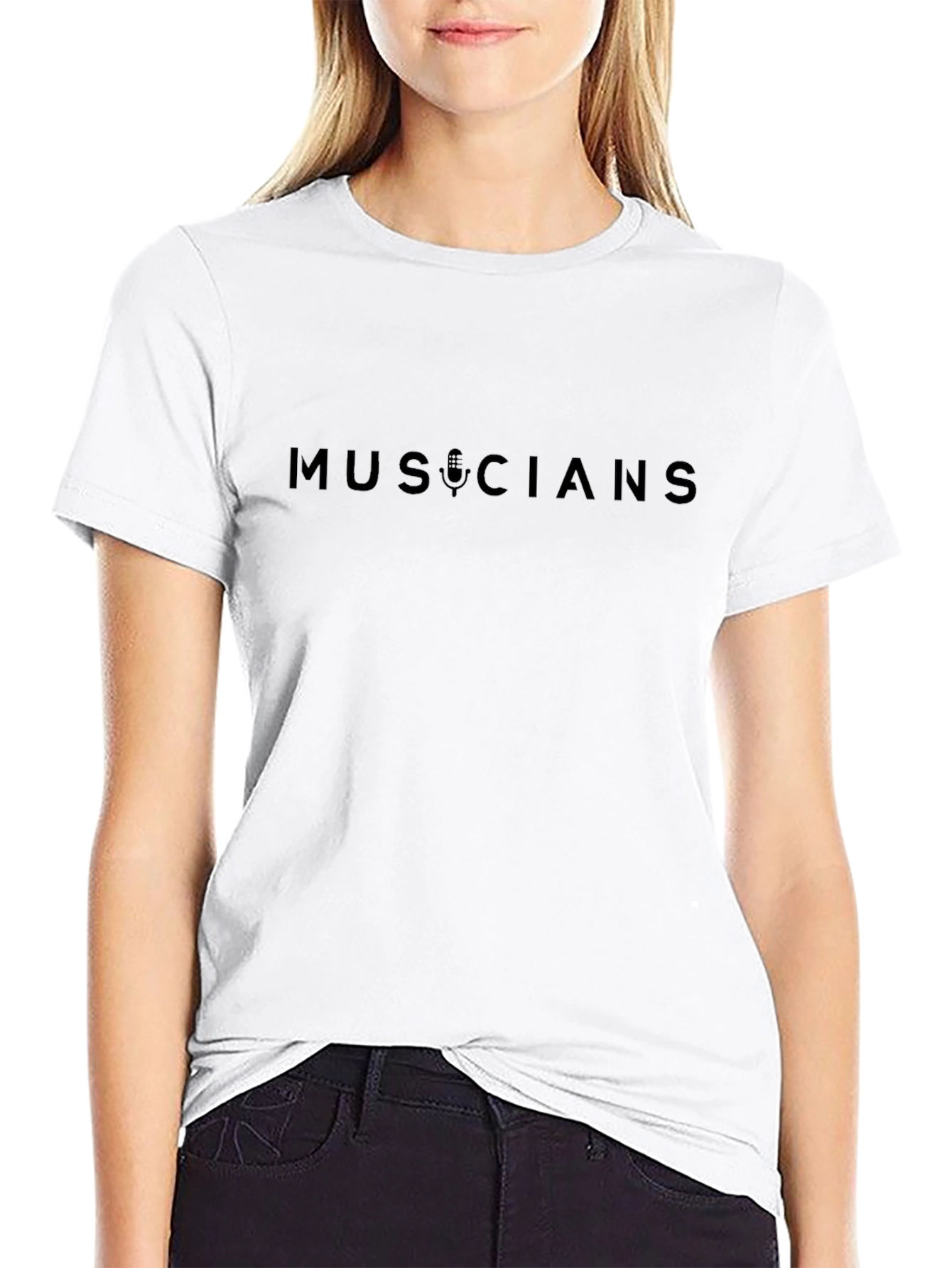 Musicians Microphone Graphic Tee - Stylish Black T-Shirt