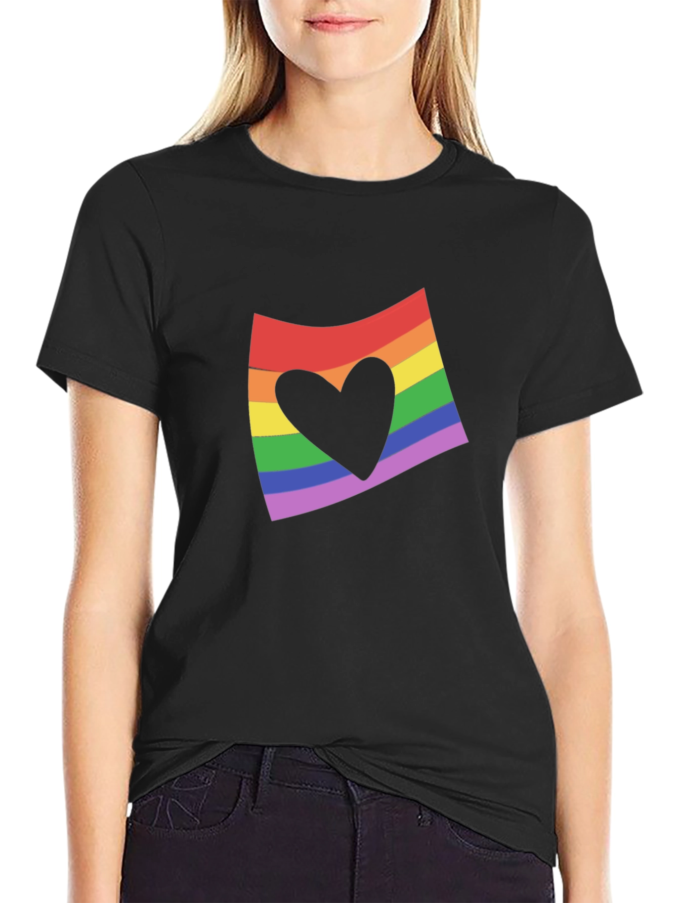 Rainbow Heart Flag Graphic Tee