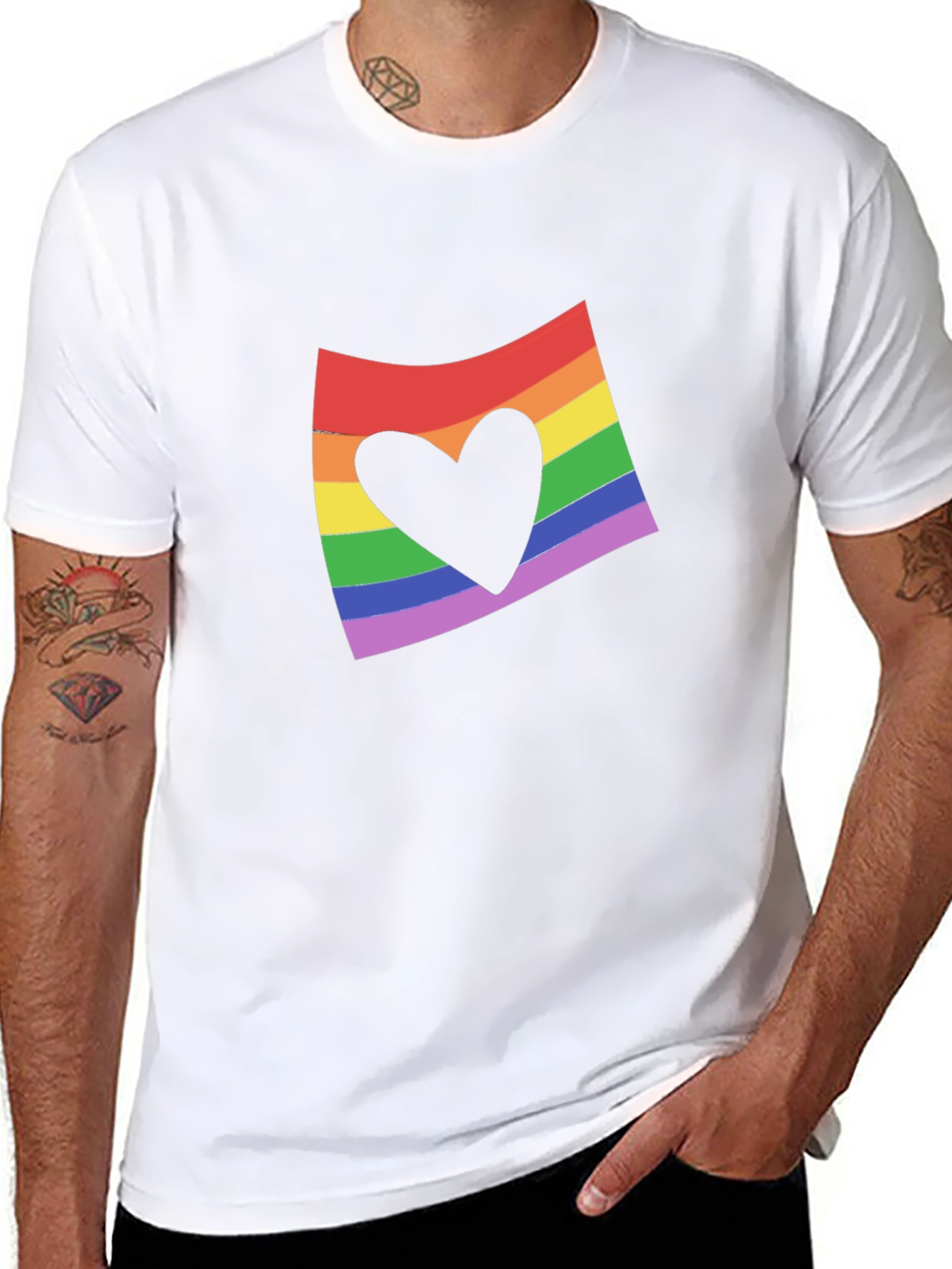 Rainbow Heart Flag Graphic Tee