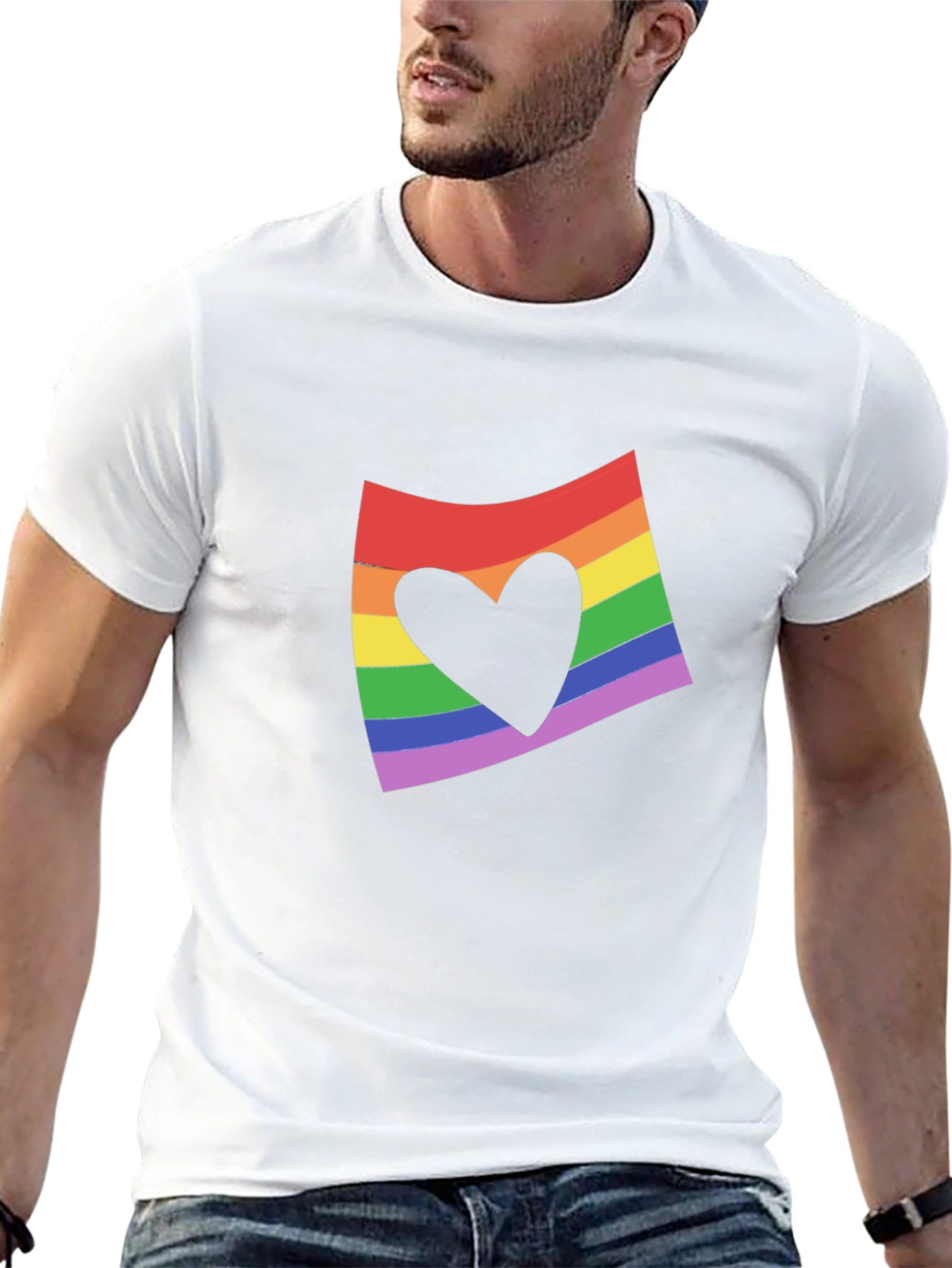 Rainbow Heart Flag Graphic Tee