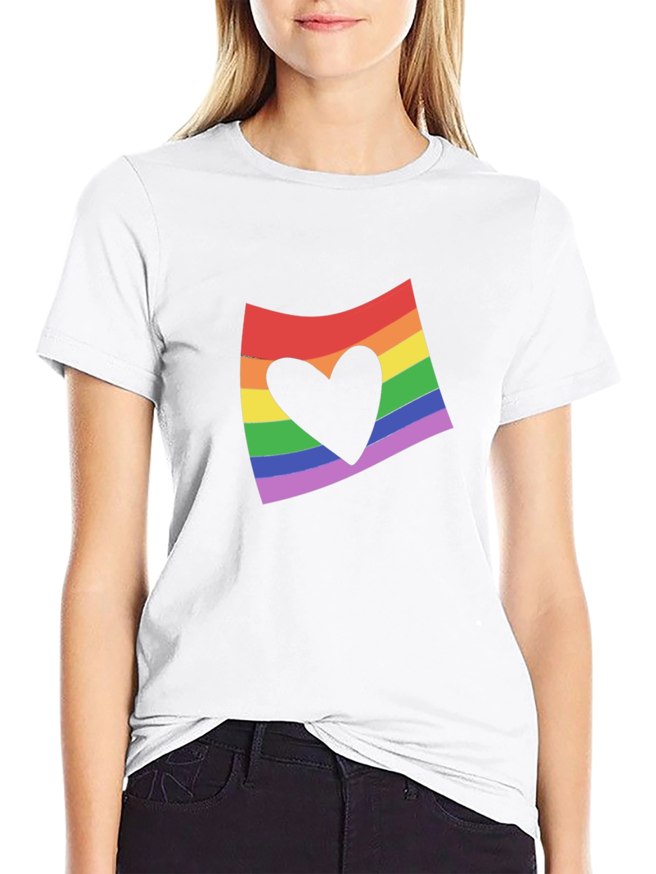Rainbow Heart Flag Graphic Tee