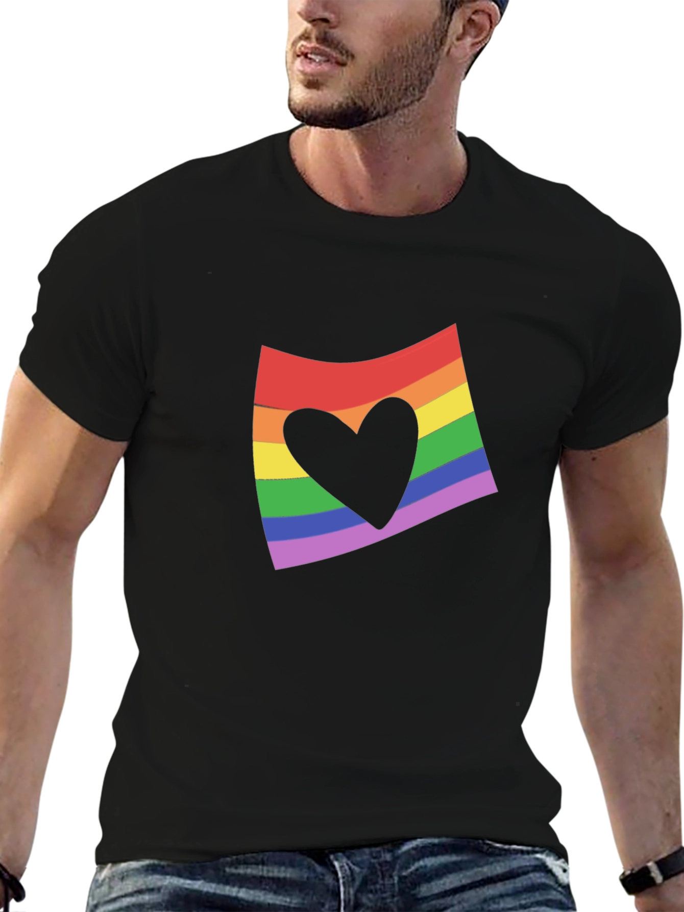 Rainbow Heart Flag Graphic Tee