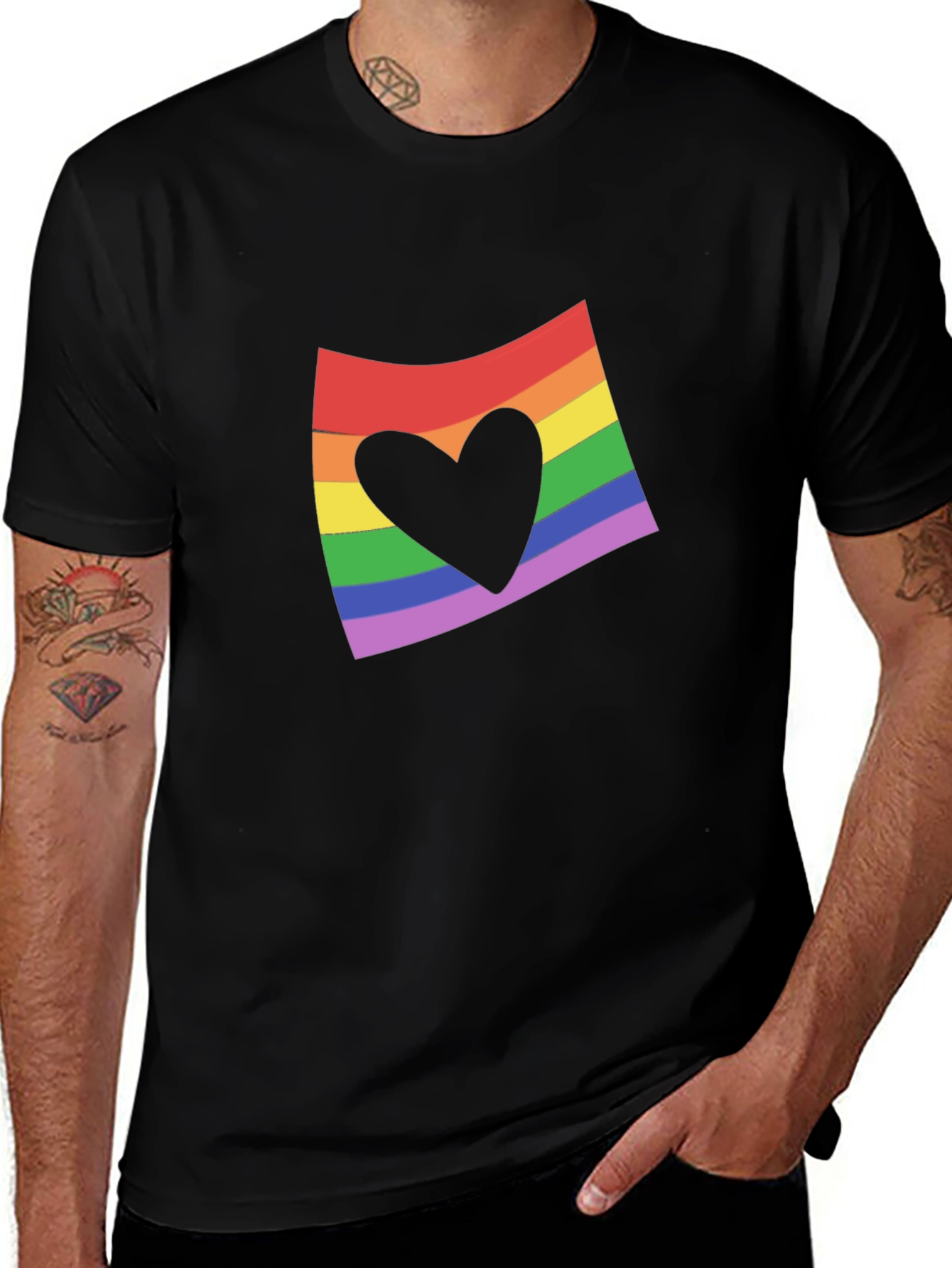 Rainbow Heart Flag Graphic Tee