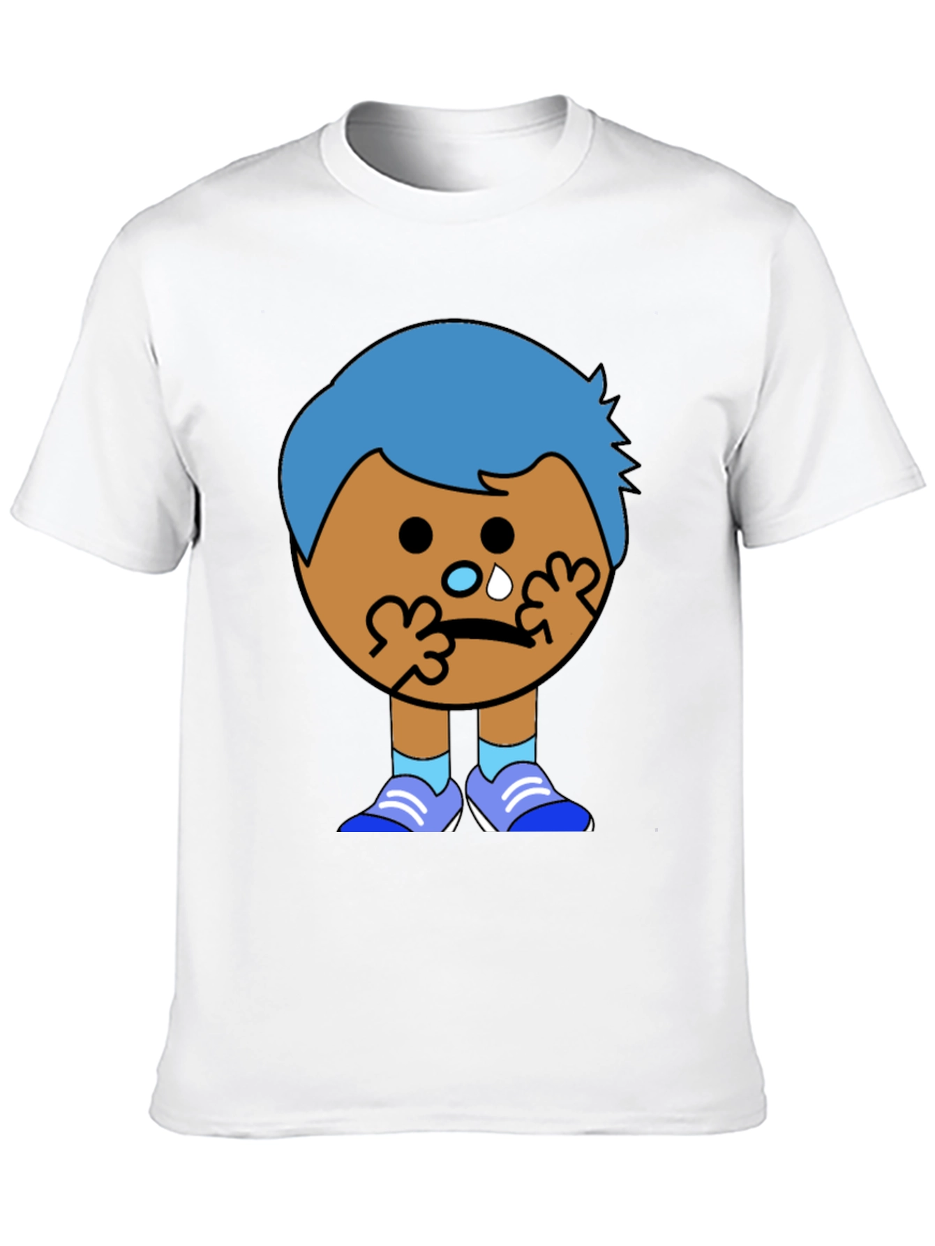 Crying Cartoon Character Graphic T-Shirt