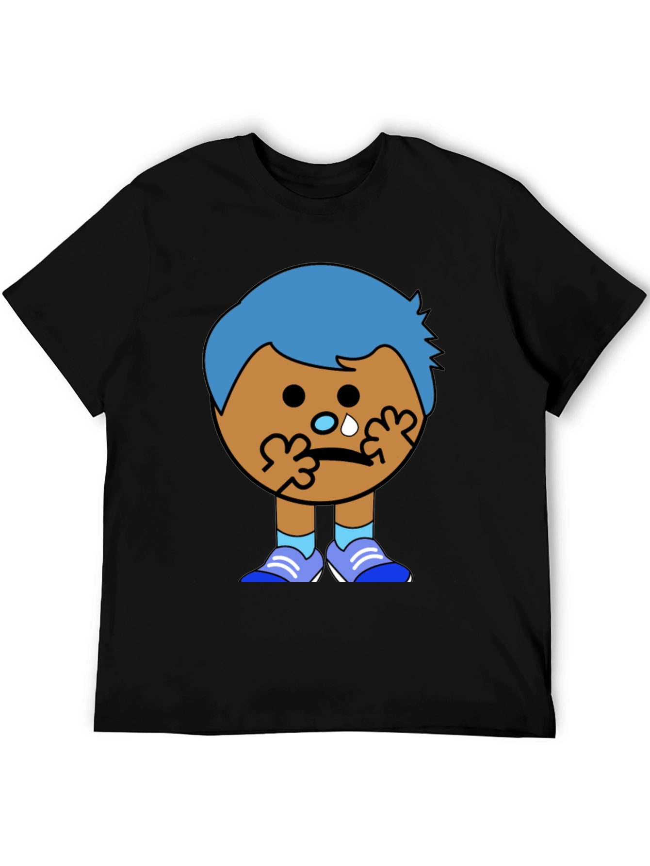Crying Cartoon Character Graphic T-Shirt