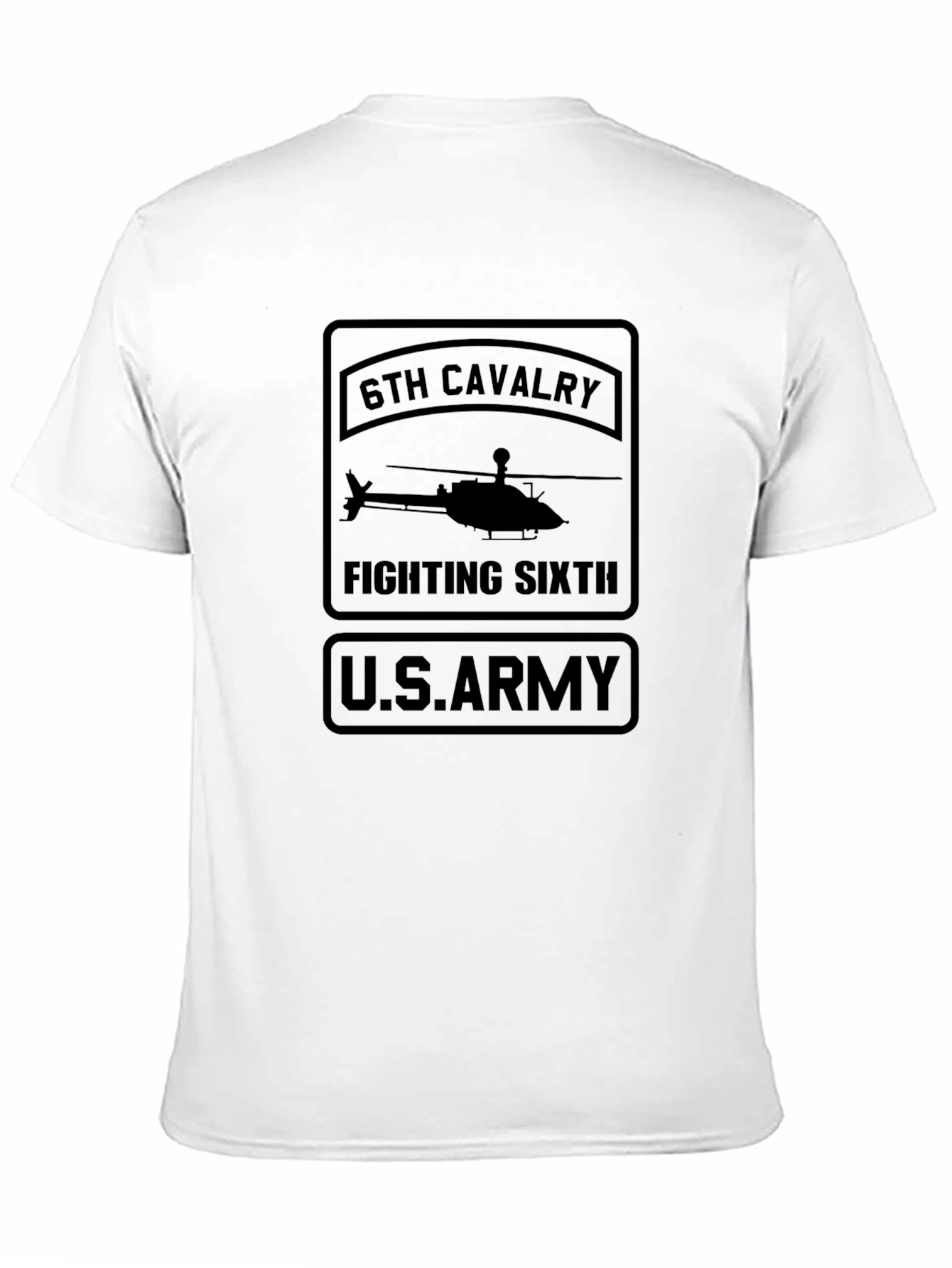6th Cavalry Fighting Sixth U.S. Army Black T-Shirt