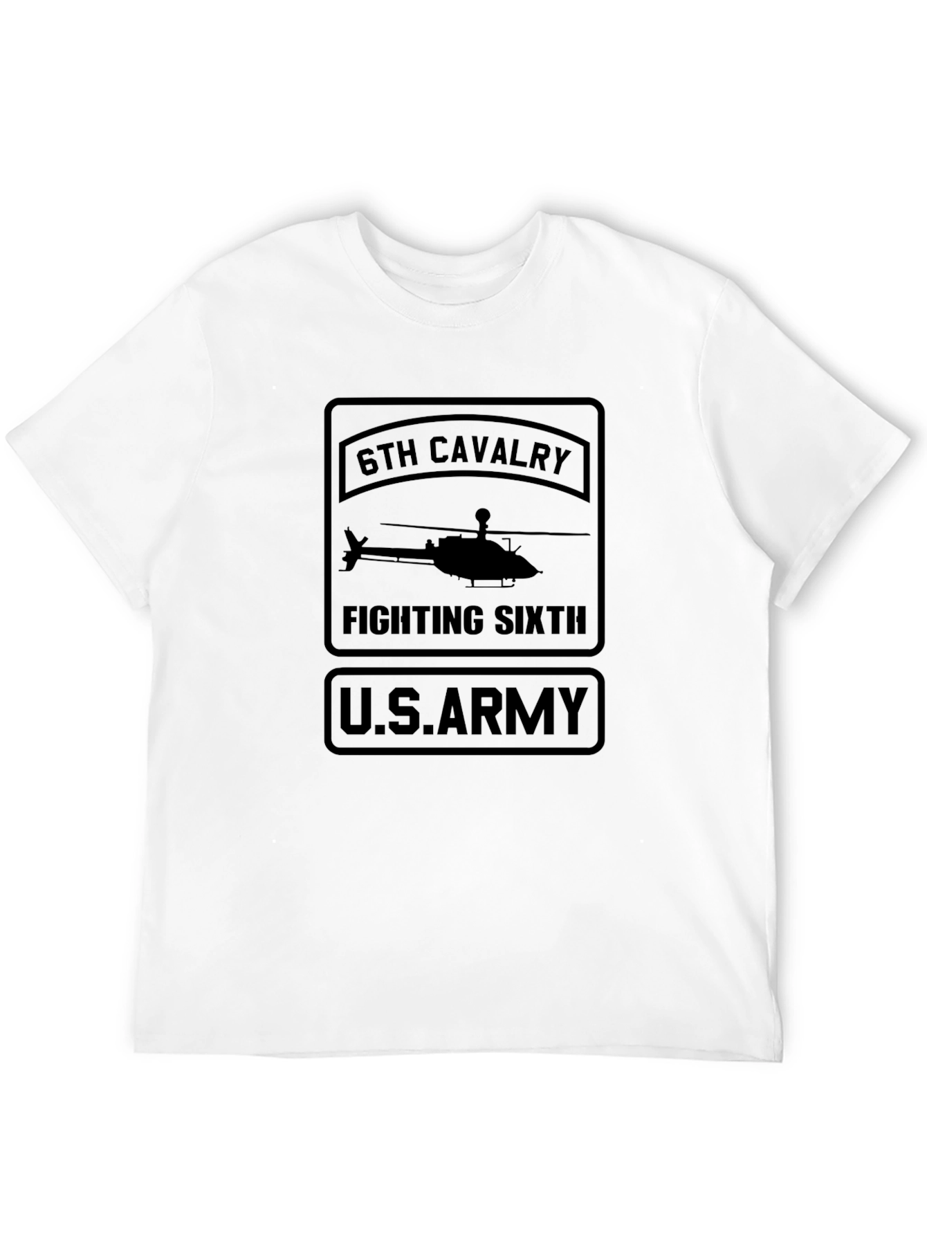 6th Cavalry Fighting Sixth U.S. Army Black T-Shirt