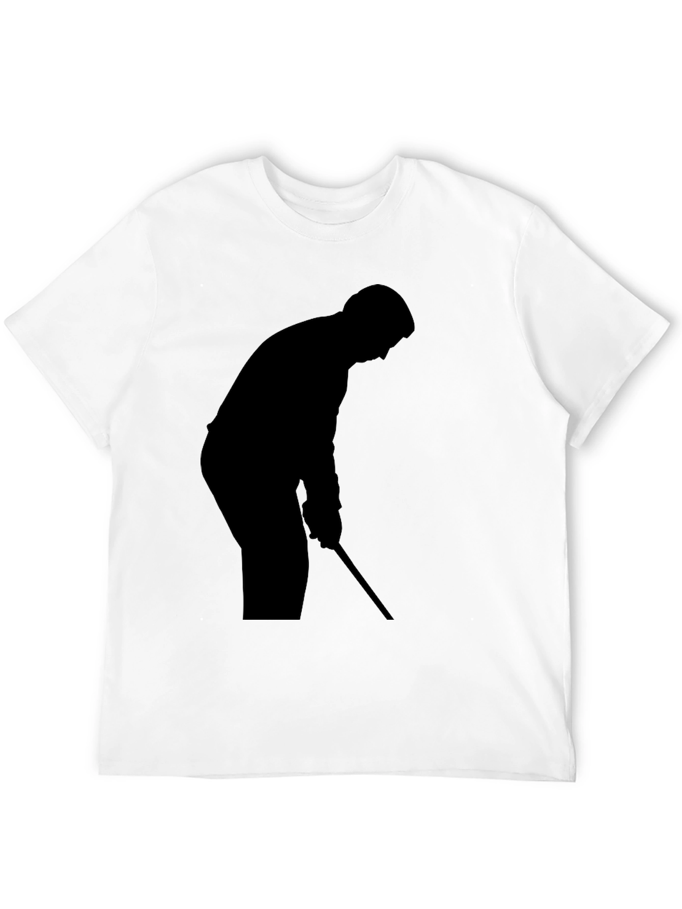 Golfer Silhouette Black T-Shirt