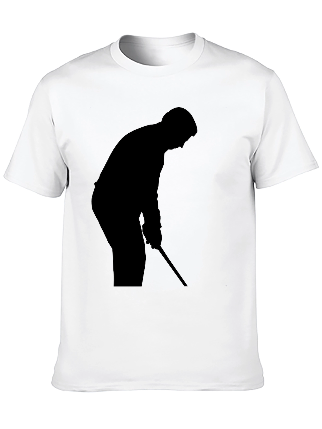 Golfer Silhouette Black T-Shirt