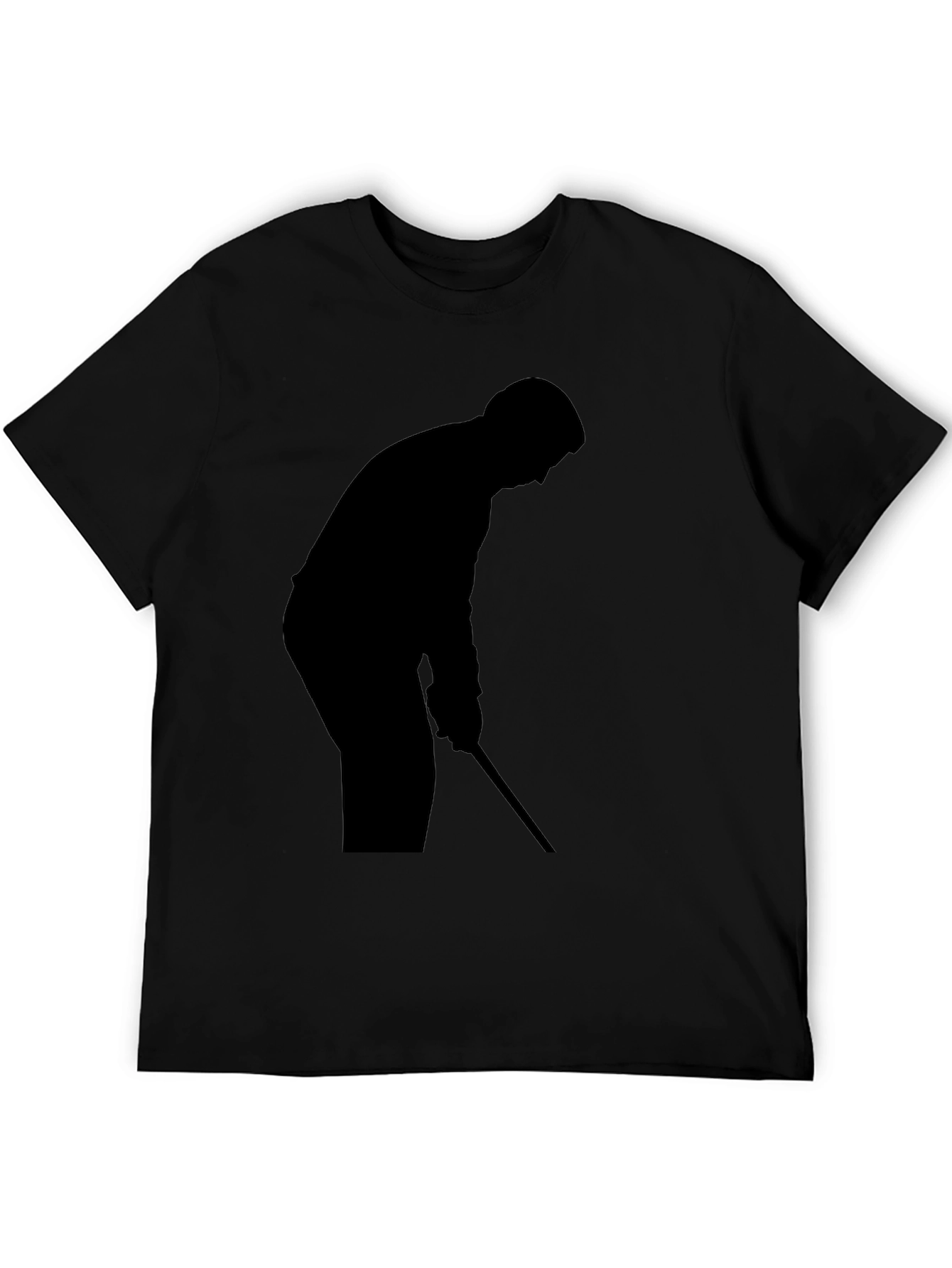 Golfer Silhouette Black T-Shirt