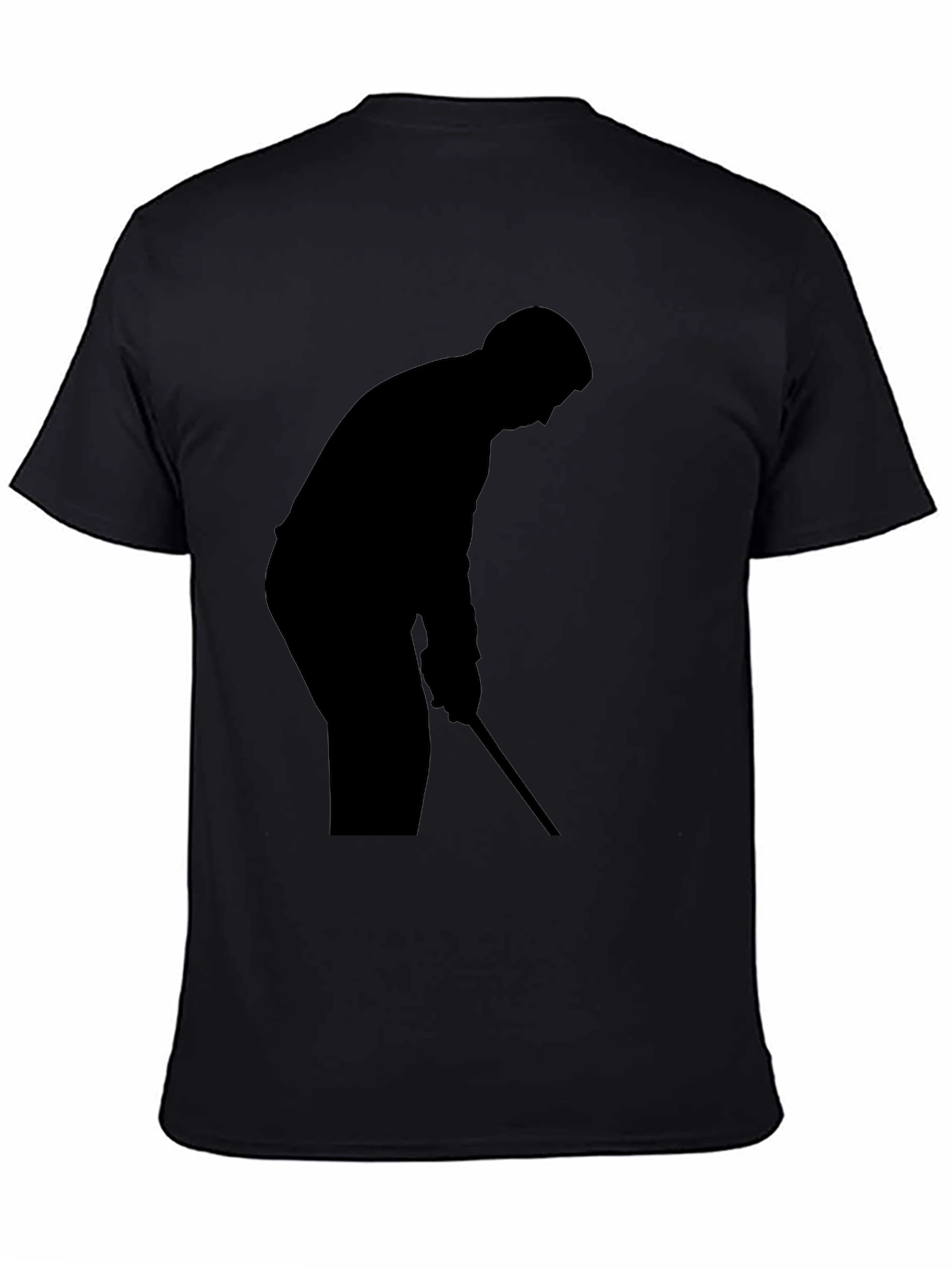 Golfer Silhouette Black T-Shirt