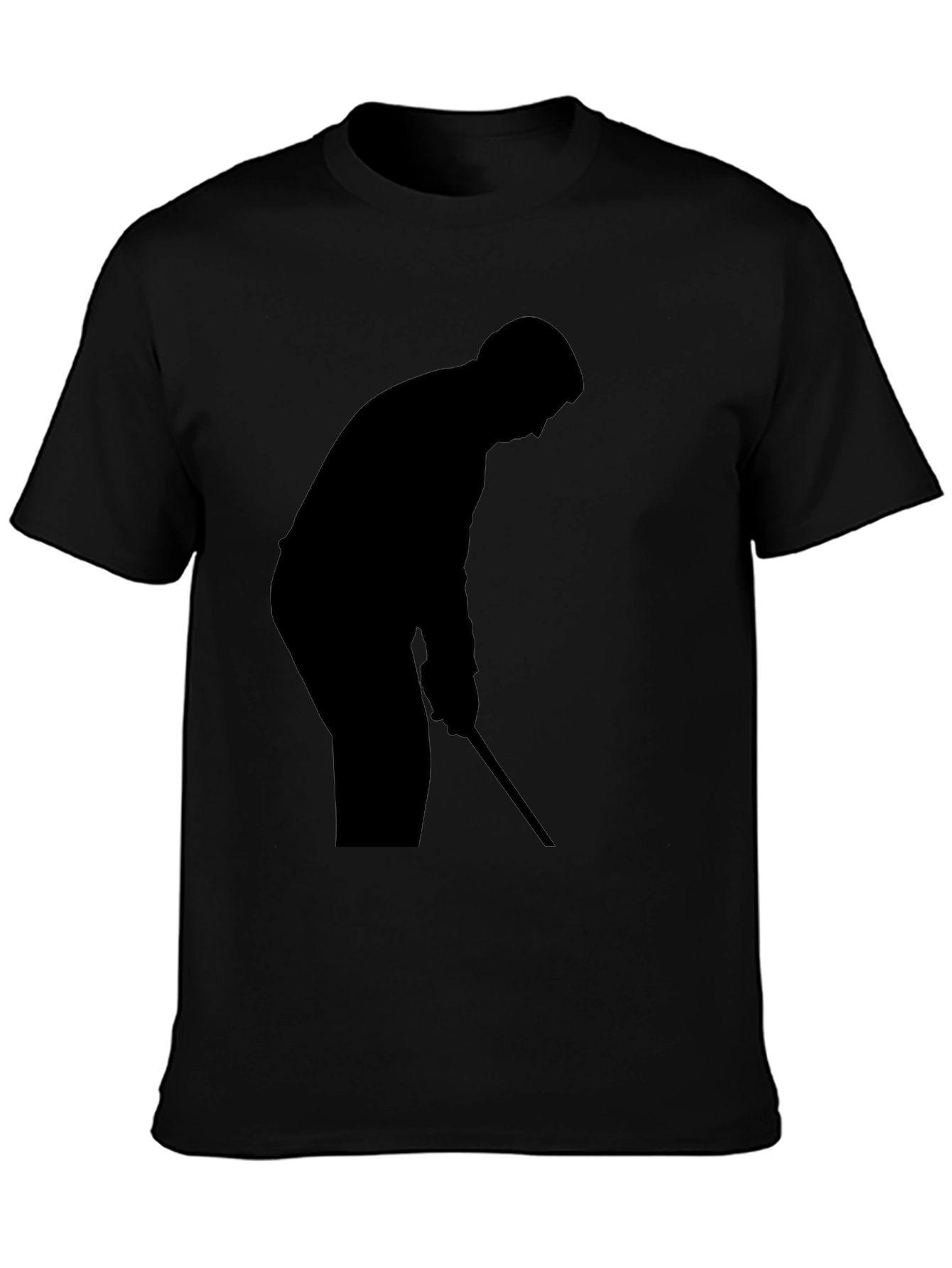 Golfer Silhouette Black T-Shirt