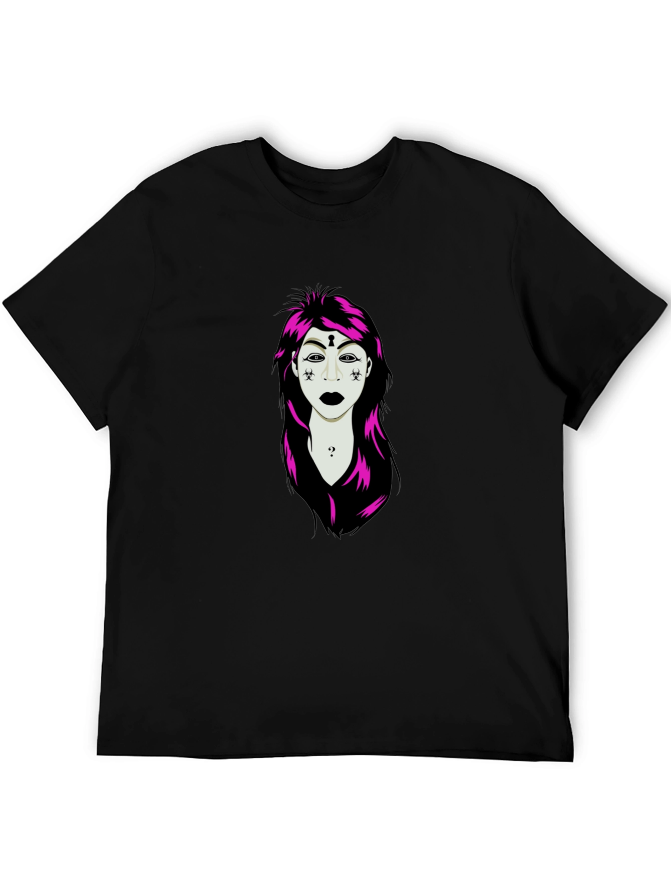 Edgy Graphic T-Shirt: Unique Illustration on Black Tee