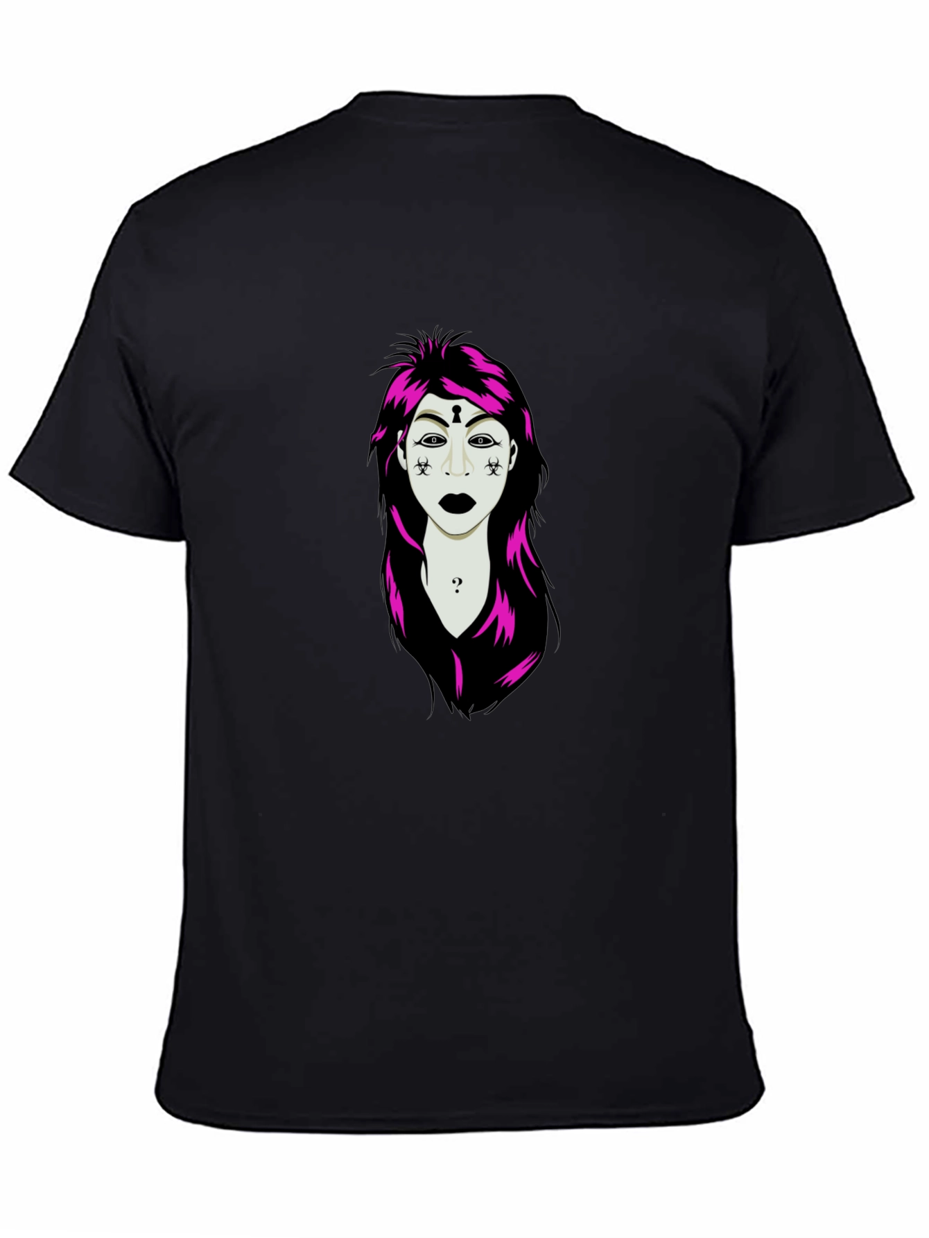 Edgy Graphic T-Shirt: Unique Illustration on Black Tee