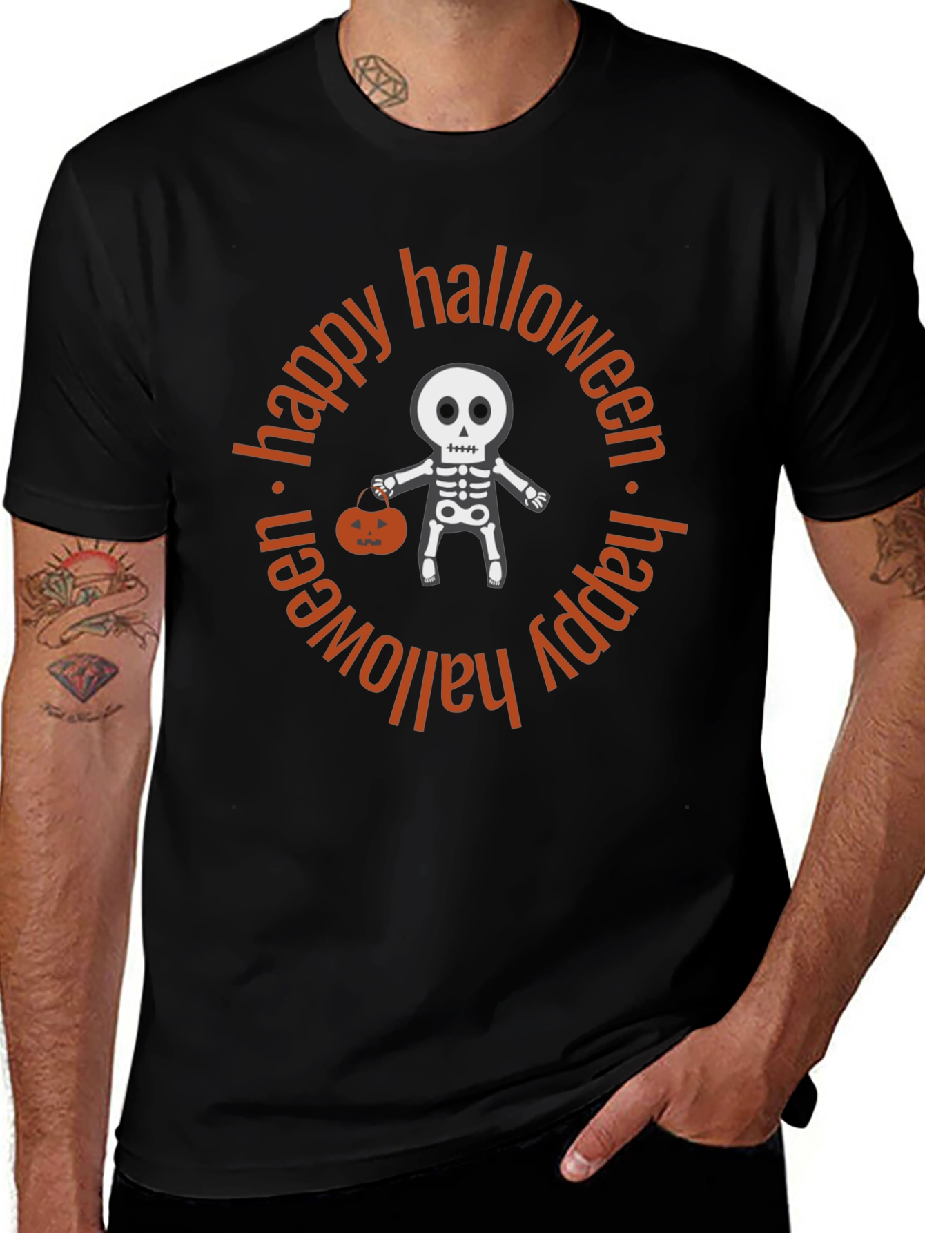 Happy Halloween Skeleton Graphic Tee