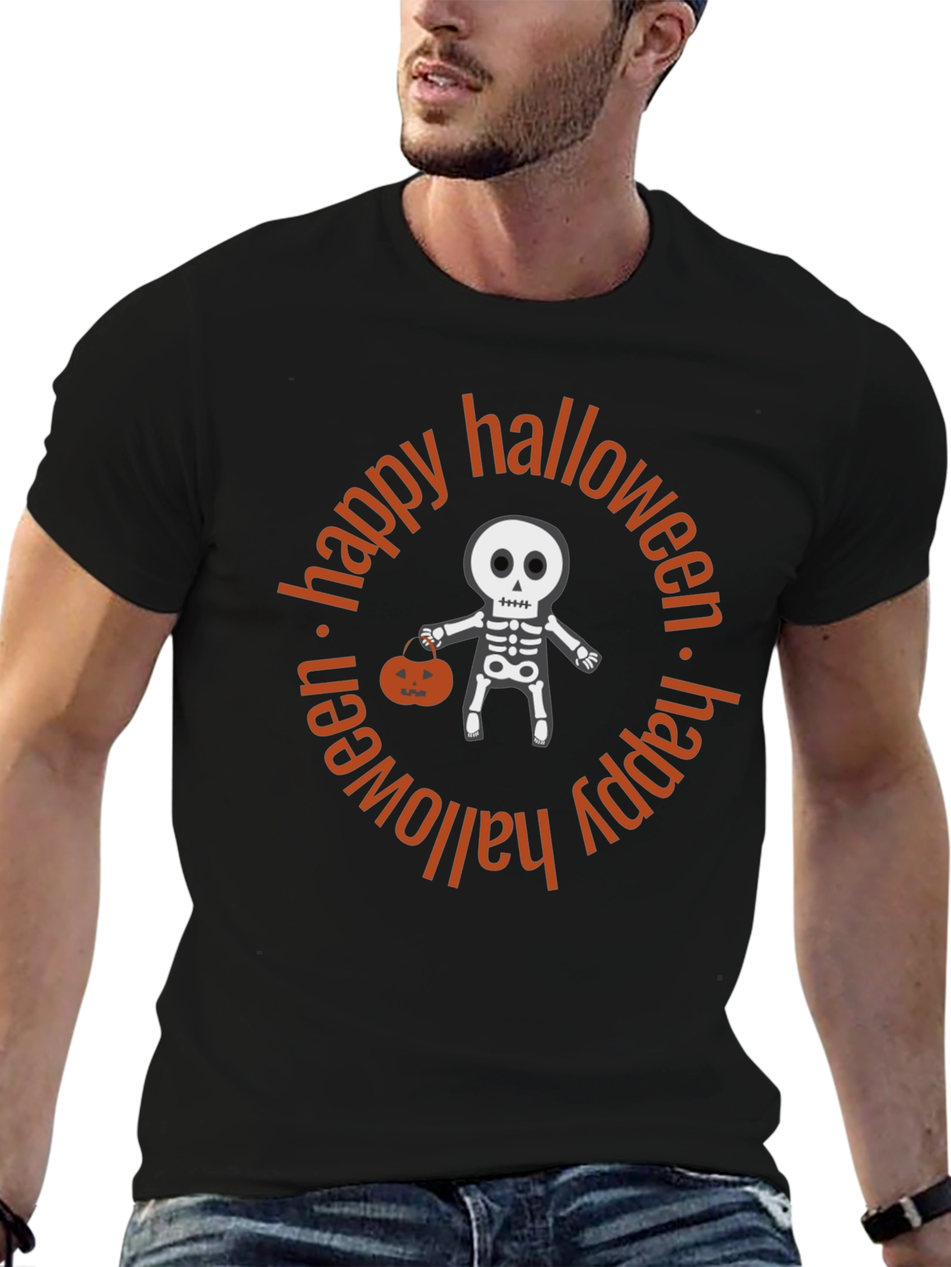 Happy Halloween Skeleton Graphic Tee