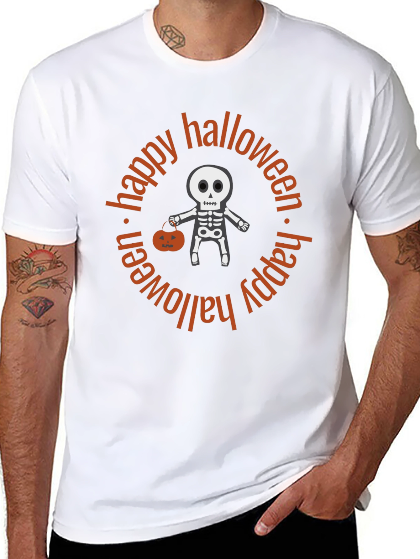 Happy Halloween Skeleton Graphic Tee