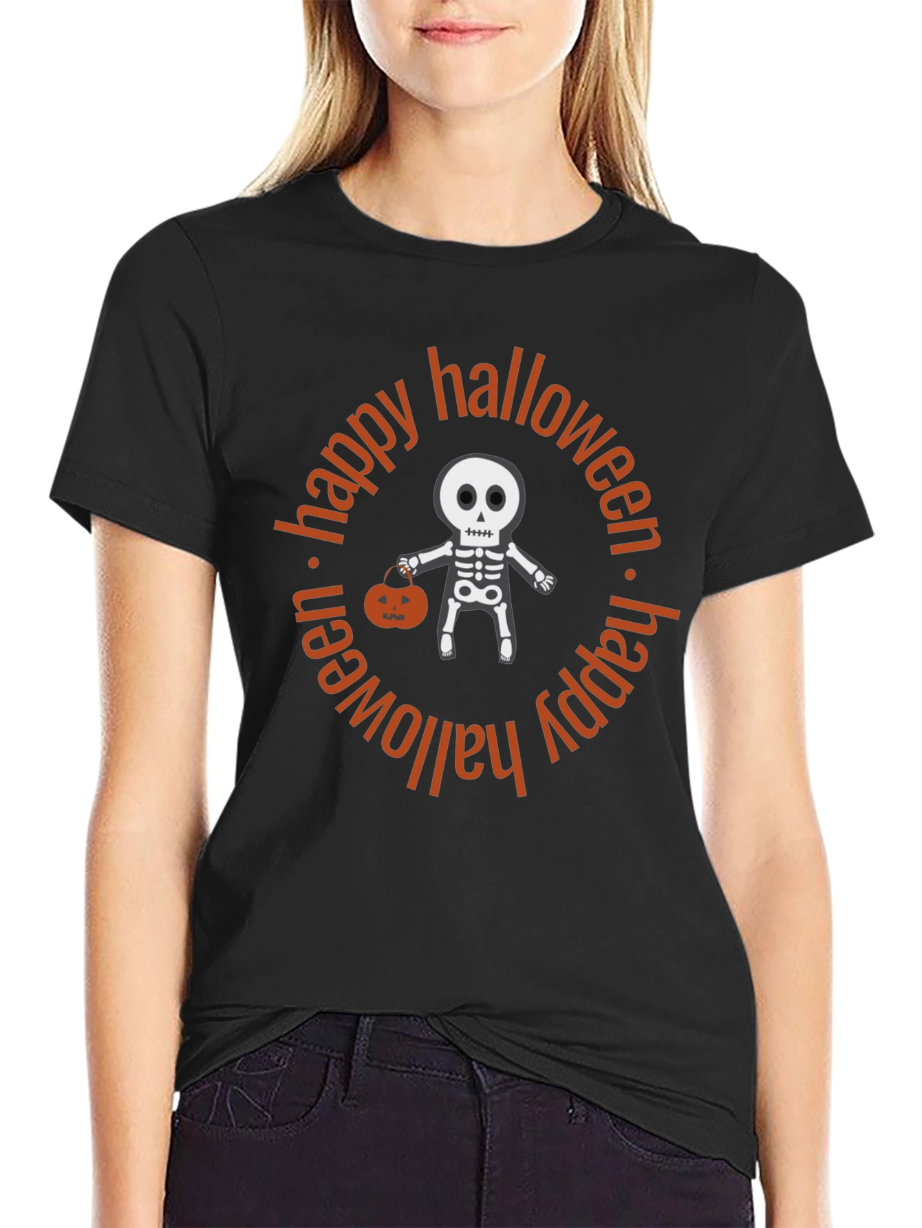 Happy Halloween Skeleton Graphic Tee