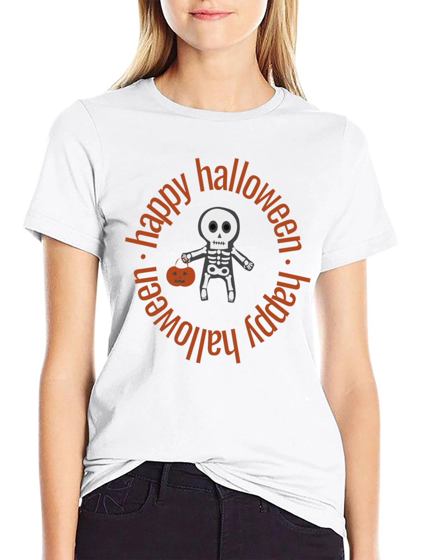 Happy Halloween Skeleton Graphic Tee