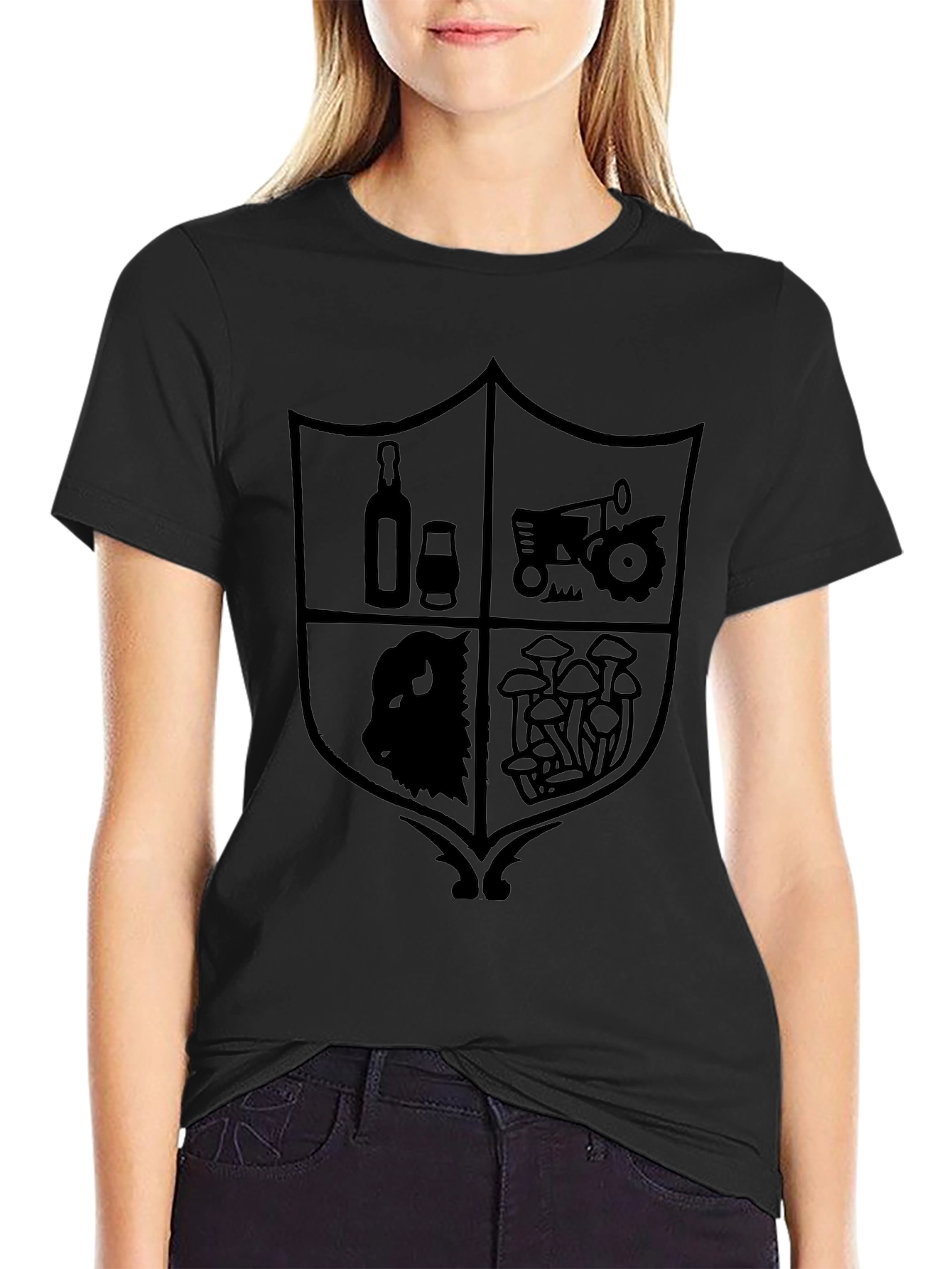 Black Crest Graphic T-Shirt
