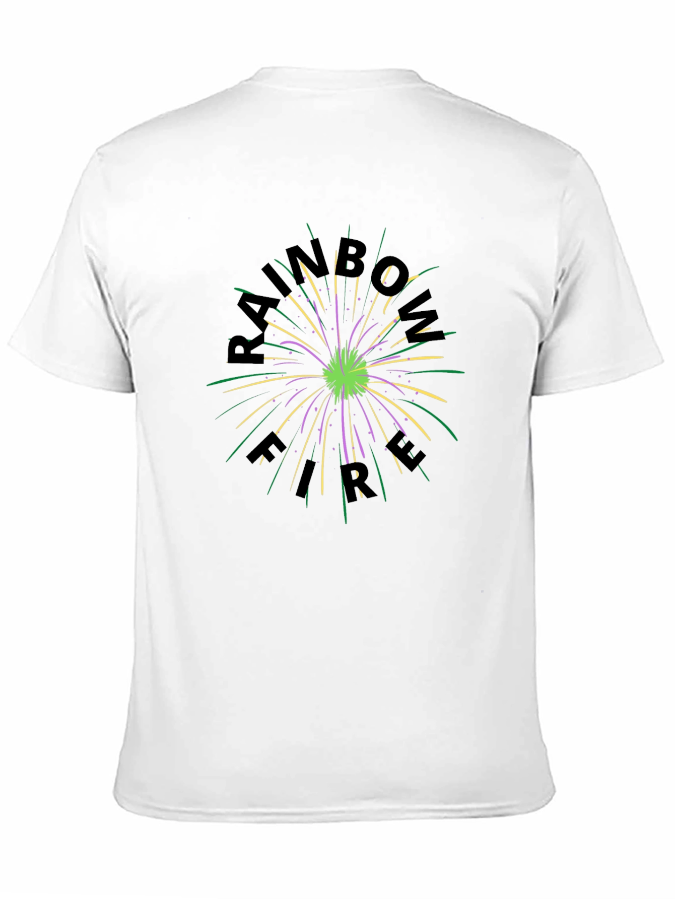 Rainbow Fire Graphic Black T-Shirt