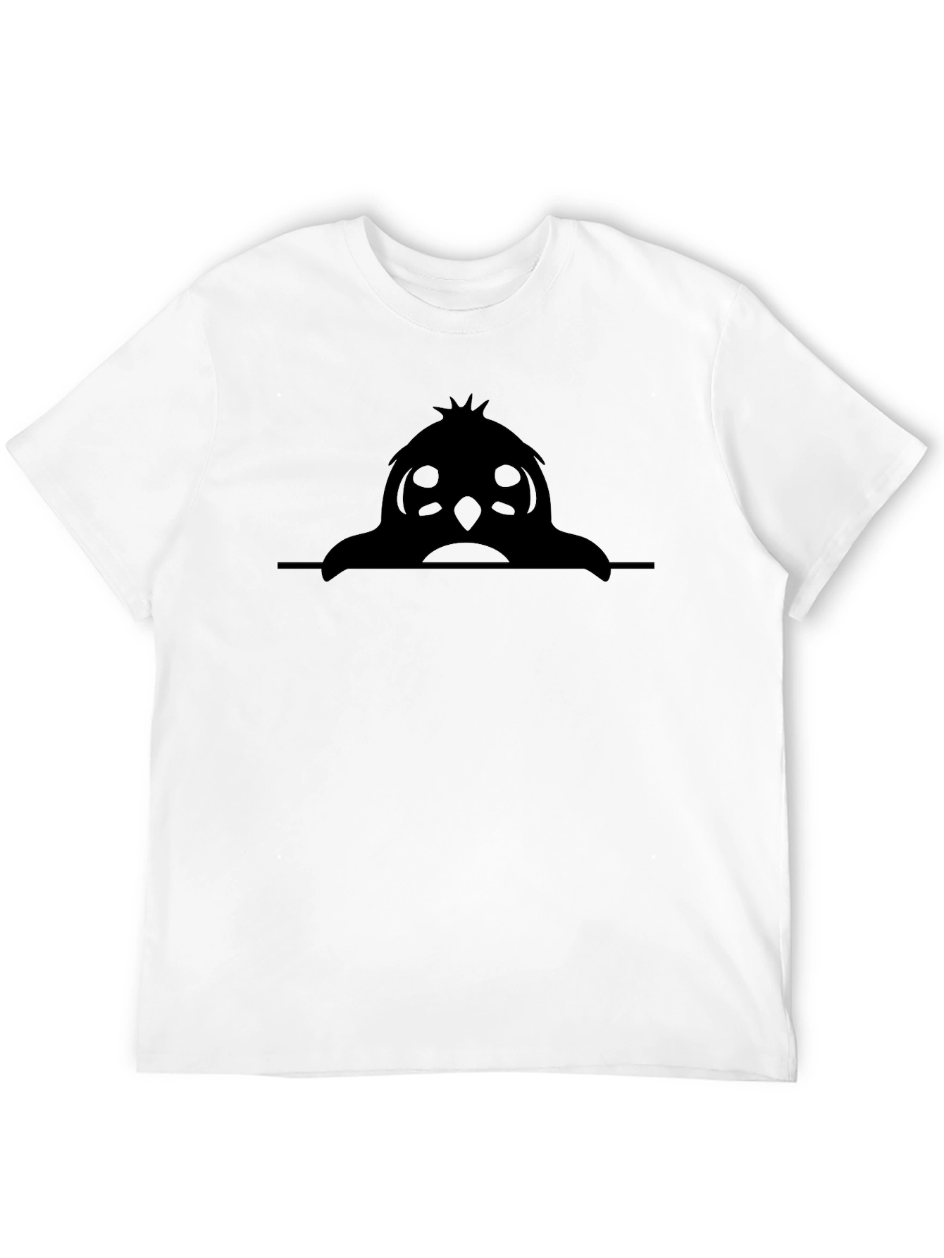 Peek-a-Boo Owl Graphic Tee - Soft Cotton Black Shirt