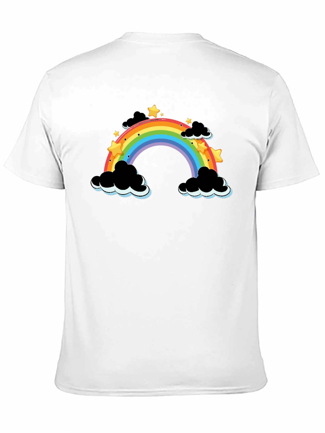 Rainbow Cloud Graphic Tee - Mens Black T-Shirt